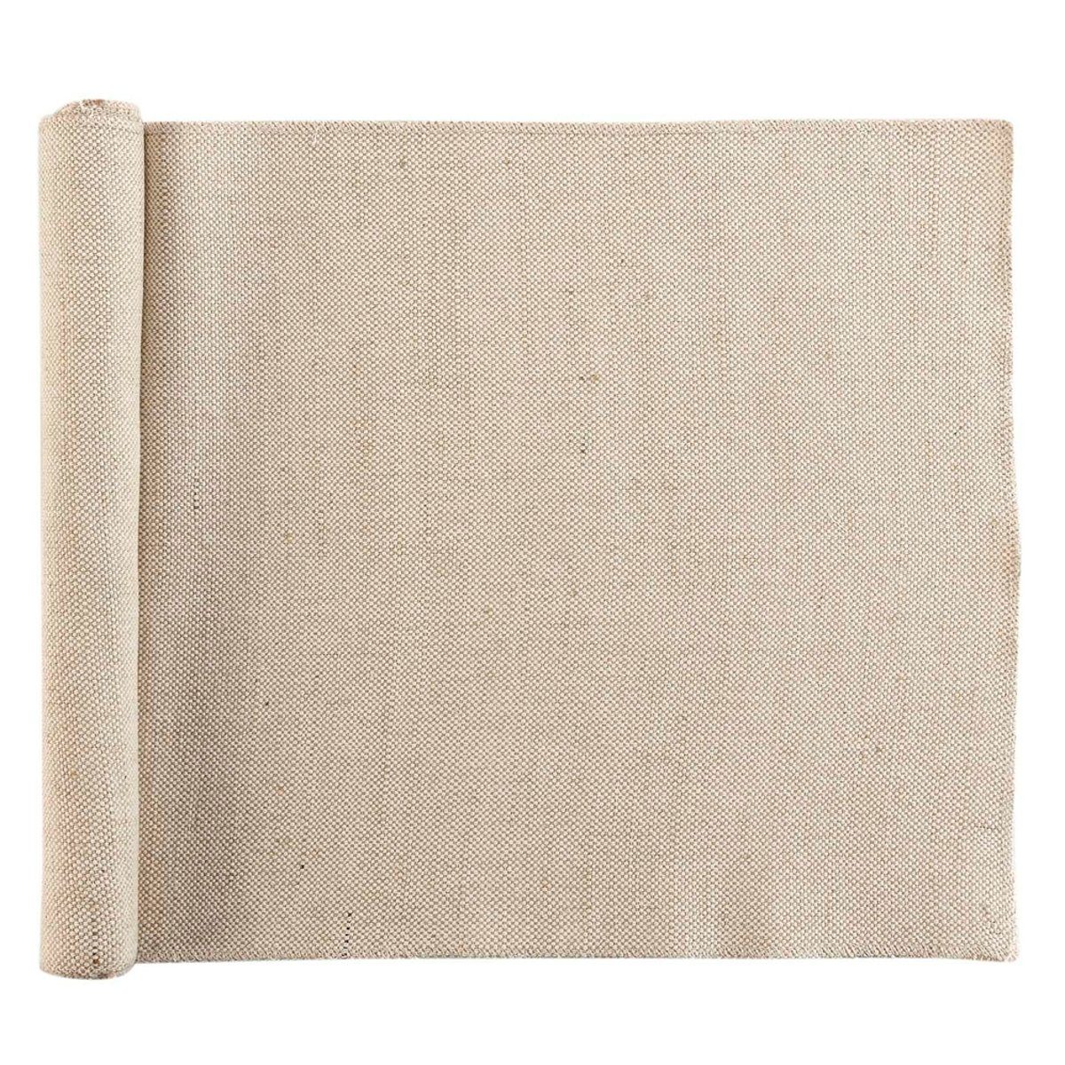 Macosa Home Tischläufer 140x35 cm beige braun Tischdecke Jute natur Tischdeko, Juteläufer Tafelläufer modern