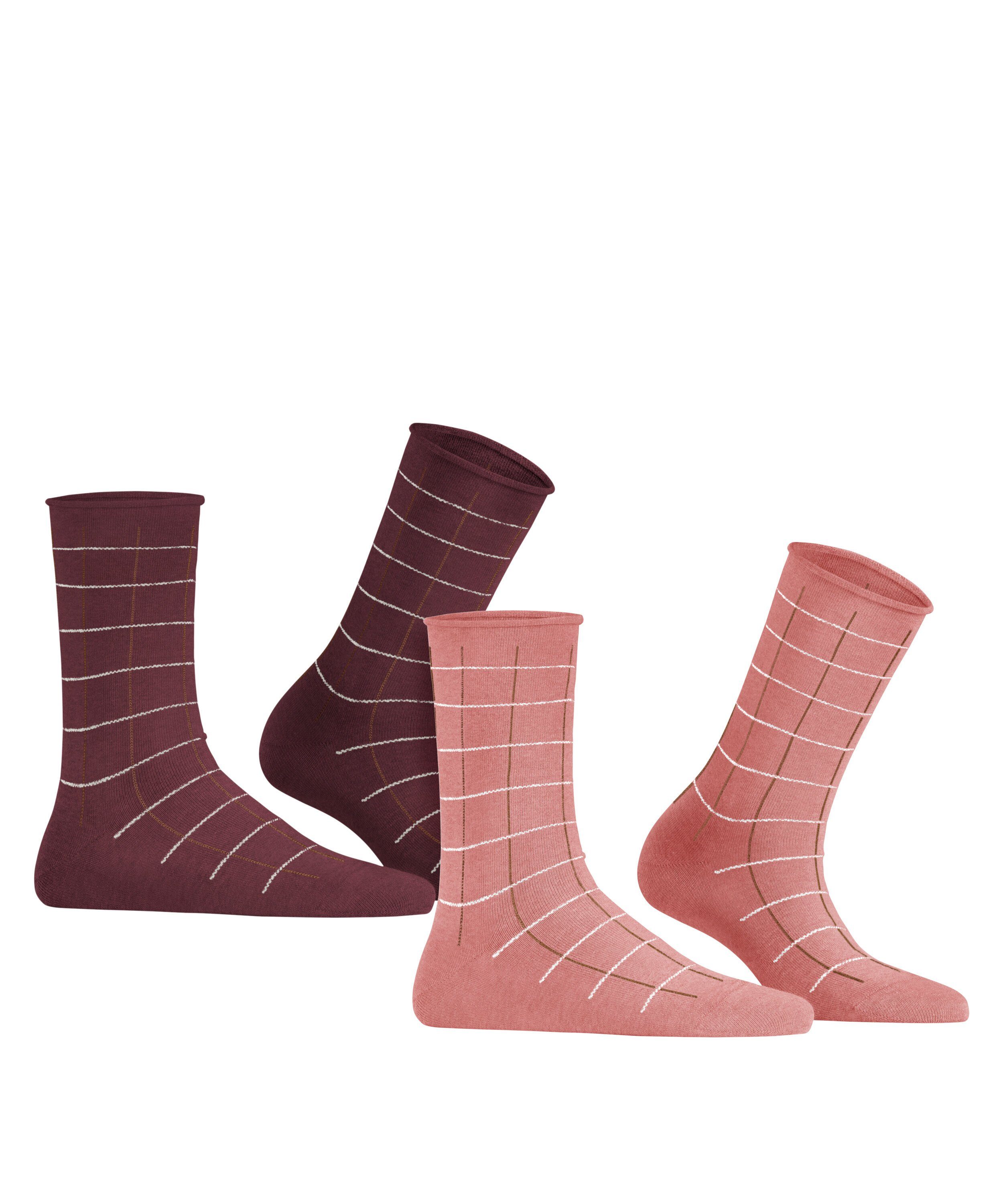 Esprit Socken Checks 2-Pack (2-Paar) mit Bio-Baumwolle