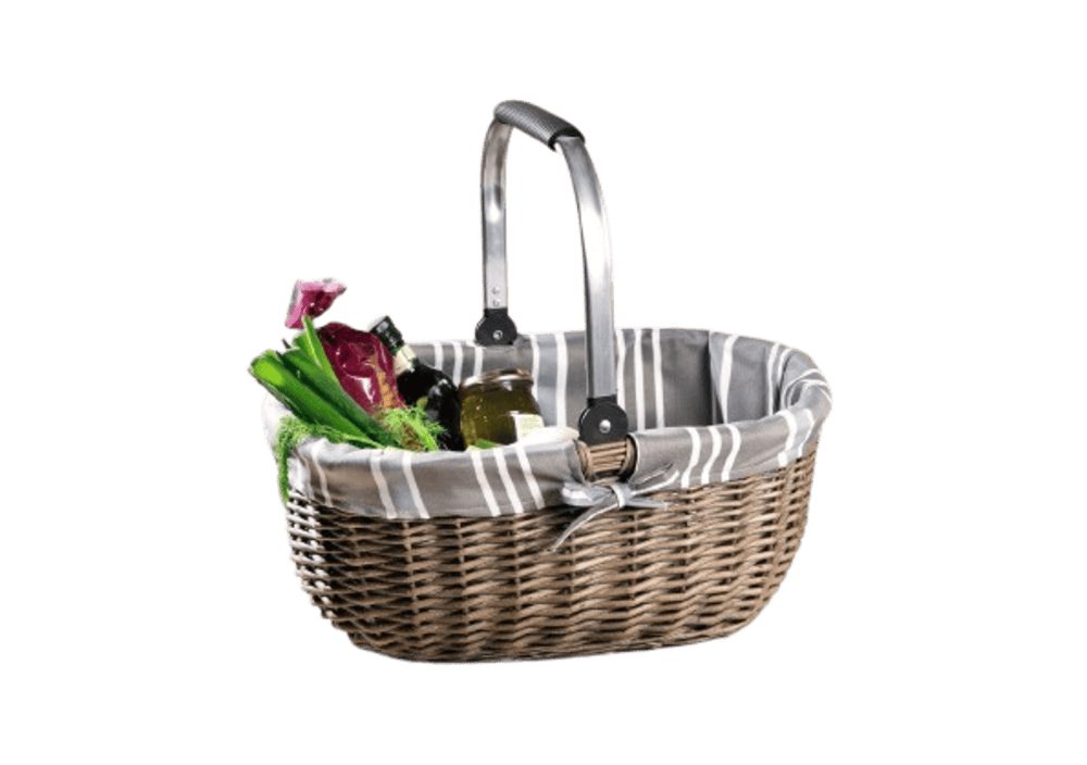 Home-trends24.de Einkaufskorb Vollweide Grau Modern Korb Universalkorb Körbe Metallbügel