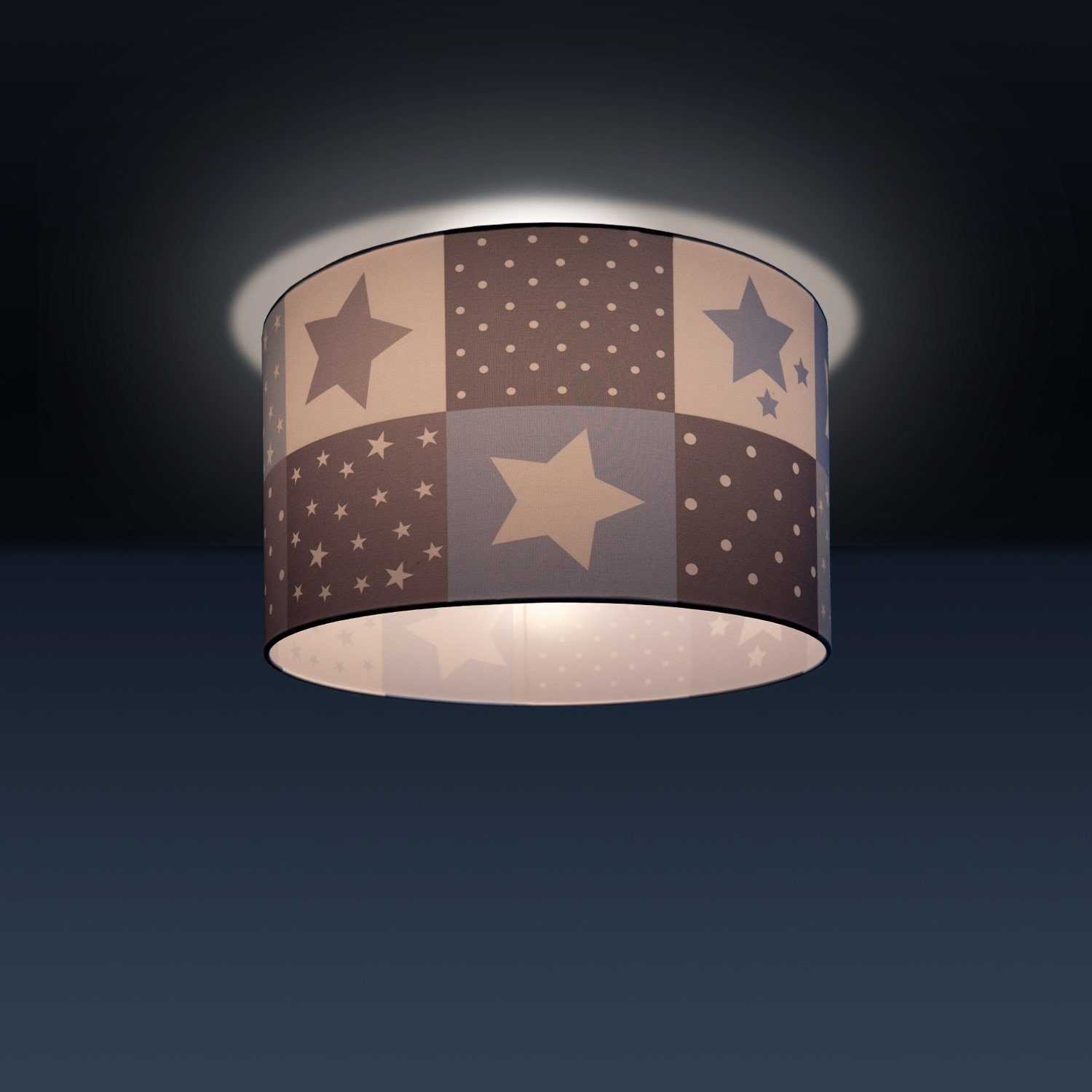 Paco Home Deckenleuchte Lampe Deckenlampe Leuchtmittel, Kinderlampe ohne E27 345, Motiv Cosmo Sternen Kinderzimmer LED