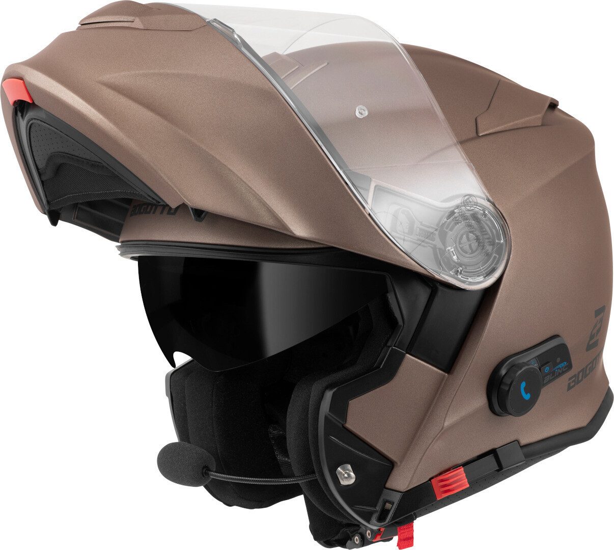 Bogotto Motorradhelm H271 BT Bluetooth Klapphelm, Bluetooth Visier