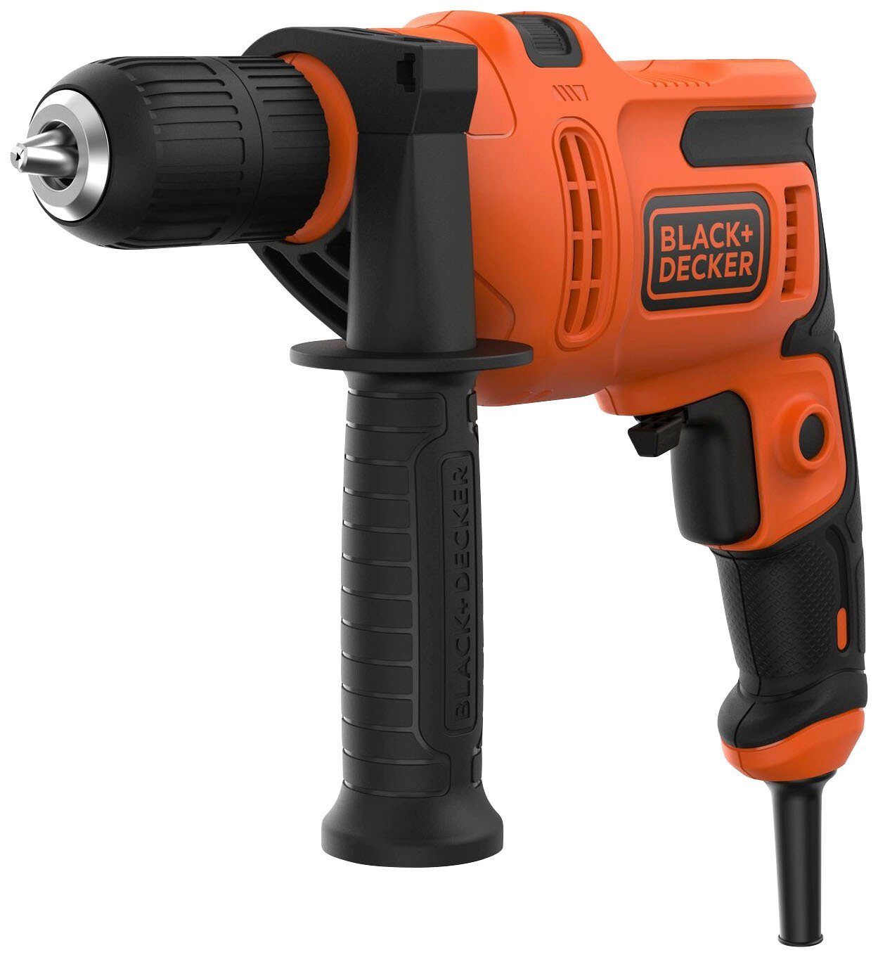 Black + Decker Schlagbohrmaschine BEH200K, 220-240 V, (Set, 2-tlg), inkl. Koffer und zusätzlichem Zweithandgriff