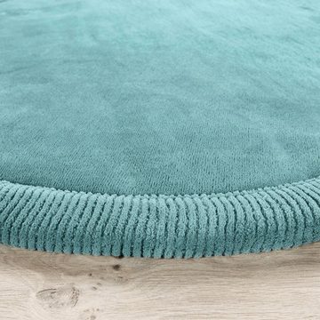 Teppich Tatami 475, Paco Home, rund, Höhe: 24 mm, Kurzflor, Uni Farben, mit Memory Foam, waschbar