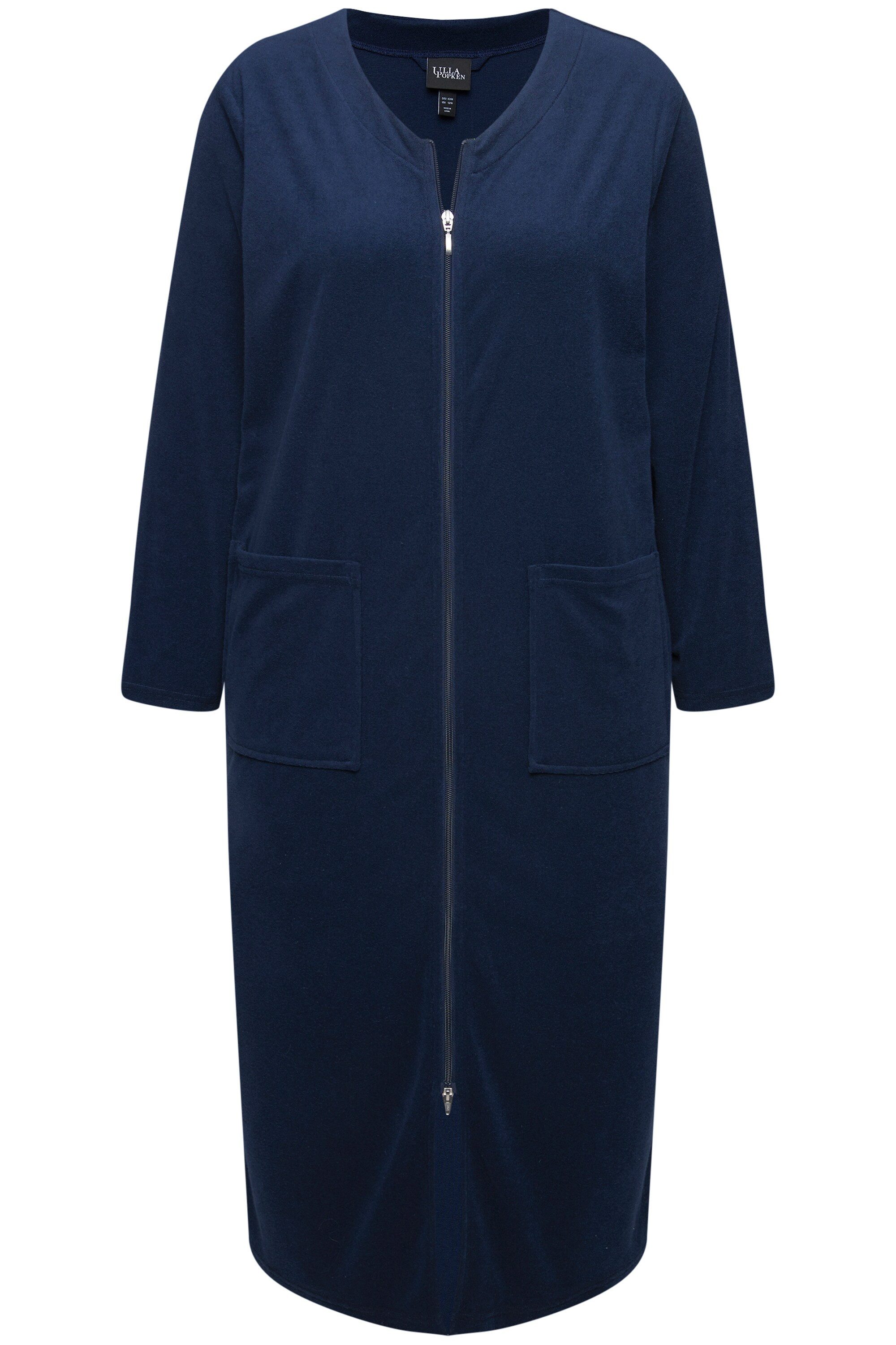 Ulla Popken Bademantel Bademantel 2-Wege-Zipper Frottee günstig online kaufen