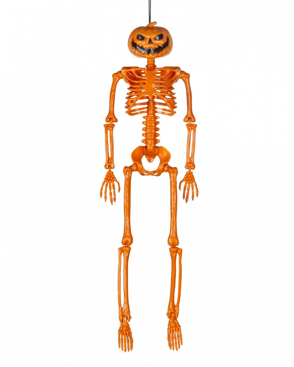 Dekoobjekt Kürbis Skelett Figur mit beweglichen Gliedern 39cm