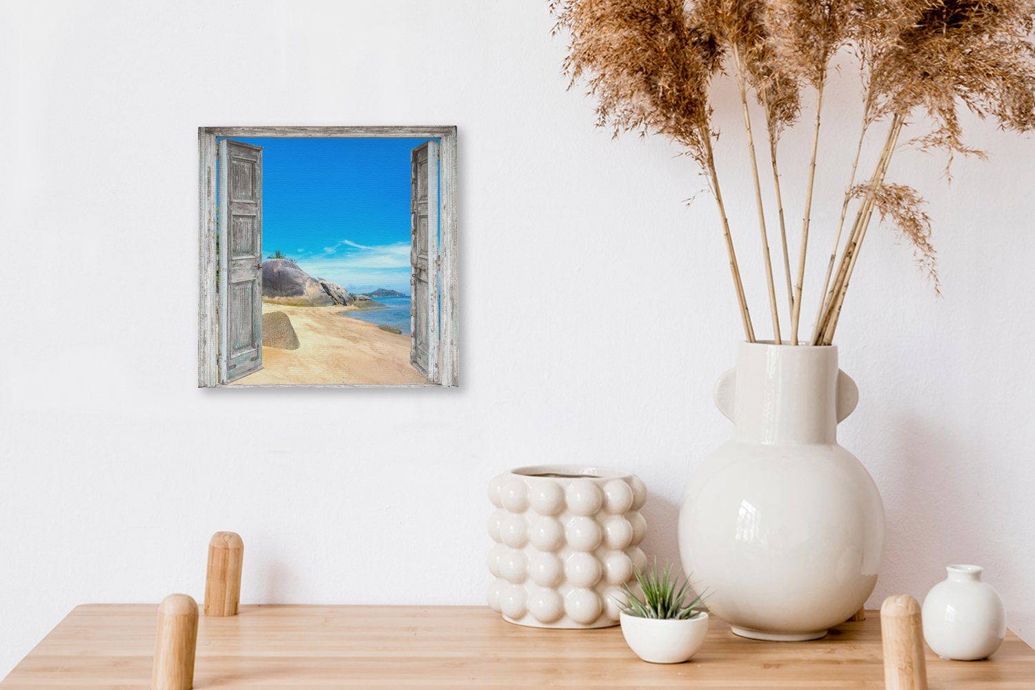 OneMillionCanvasses® Leinwandbild Wohnzimmer Meer, - Schlafzimmer Tropisch - Strand für Bilder - (1 - Blick Sommer St), Leinwand