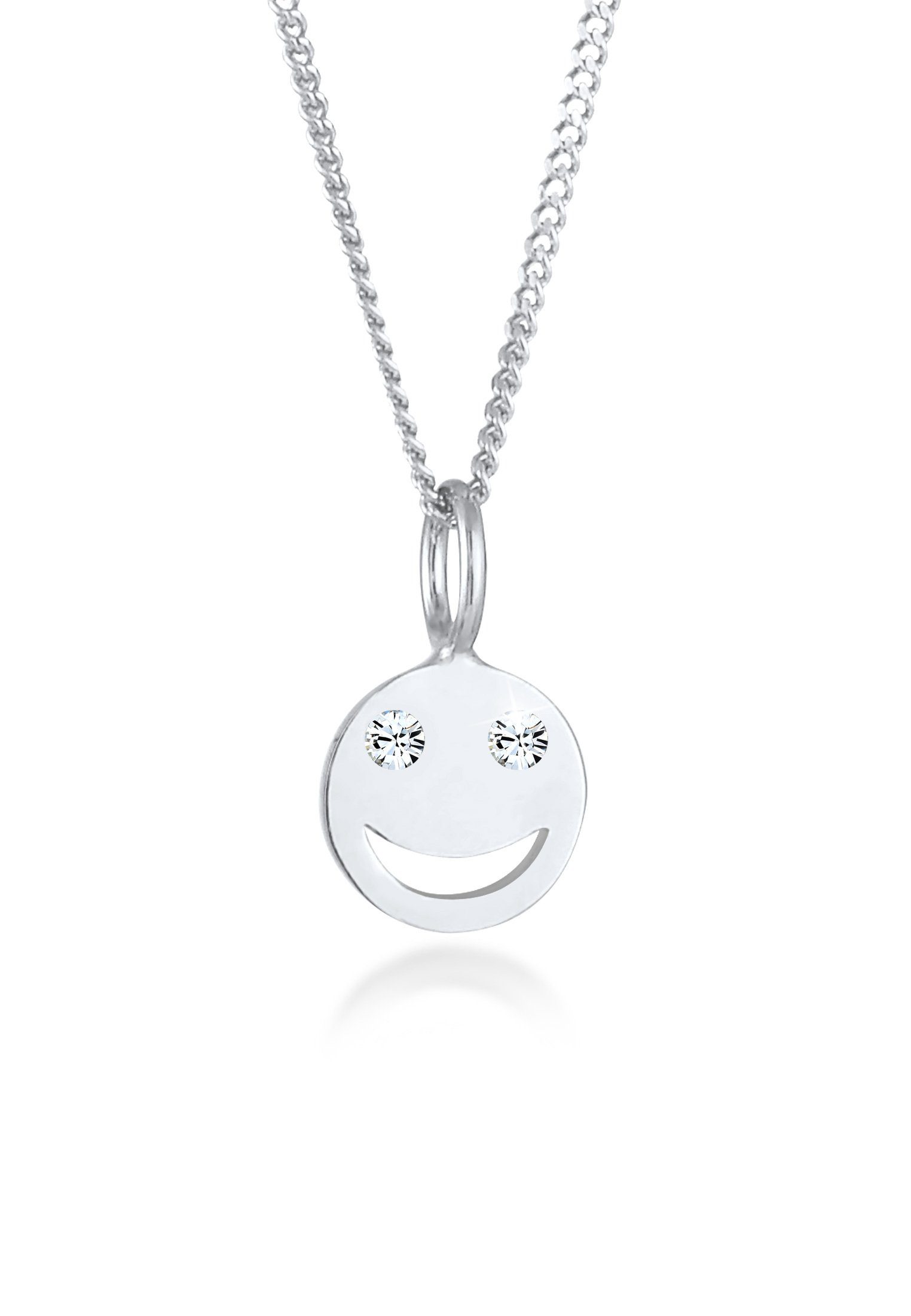 Collierkettchen mit Smiling Face 925 Silber, mit Kristallen von Swarovski®