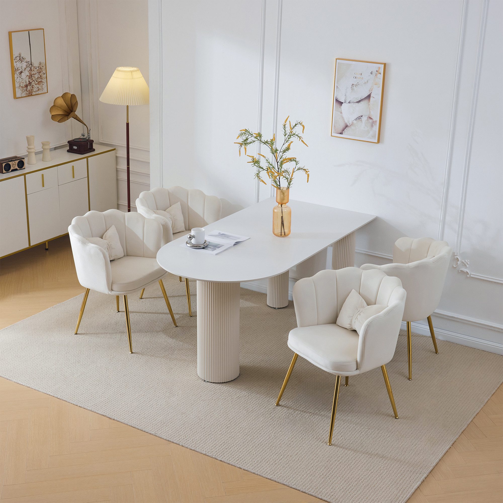 HAUSS SPOLE Esszimmerstuhl Polsterstuhl Relaxsessel mit Dekokissen, Metallb günstig online kaufen