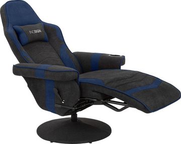 loft24 Gaming-Stuhl Finn, Dreh- und Relaxfunktion, Getränkehalter, gepolstert, Sitzhöhe 47 cm