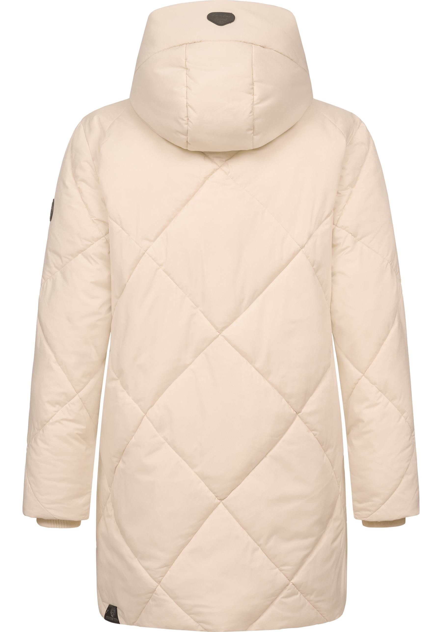 Ragwear Steppmantel Diamanta Wasserdichter Damen Kurzmantel mit Kapuze