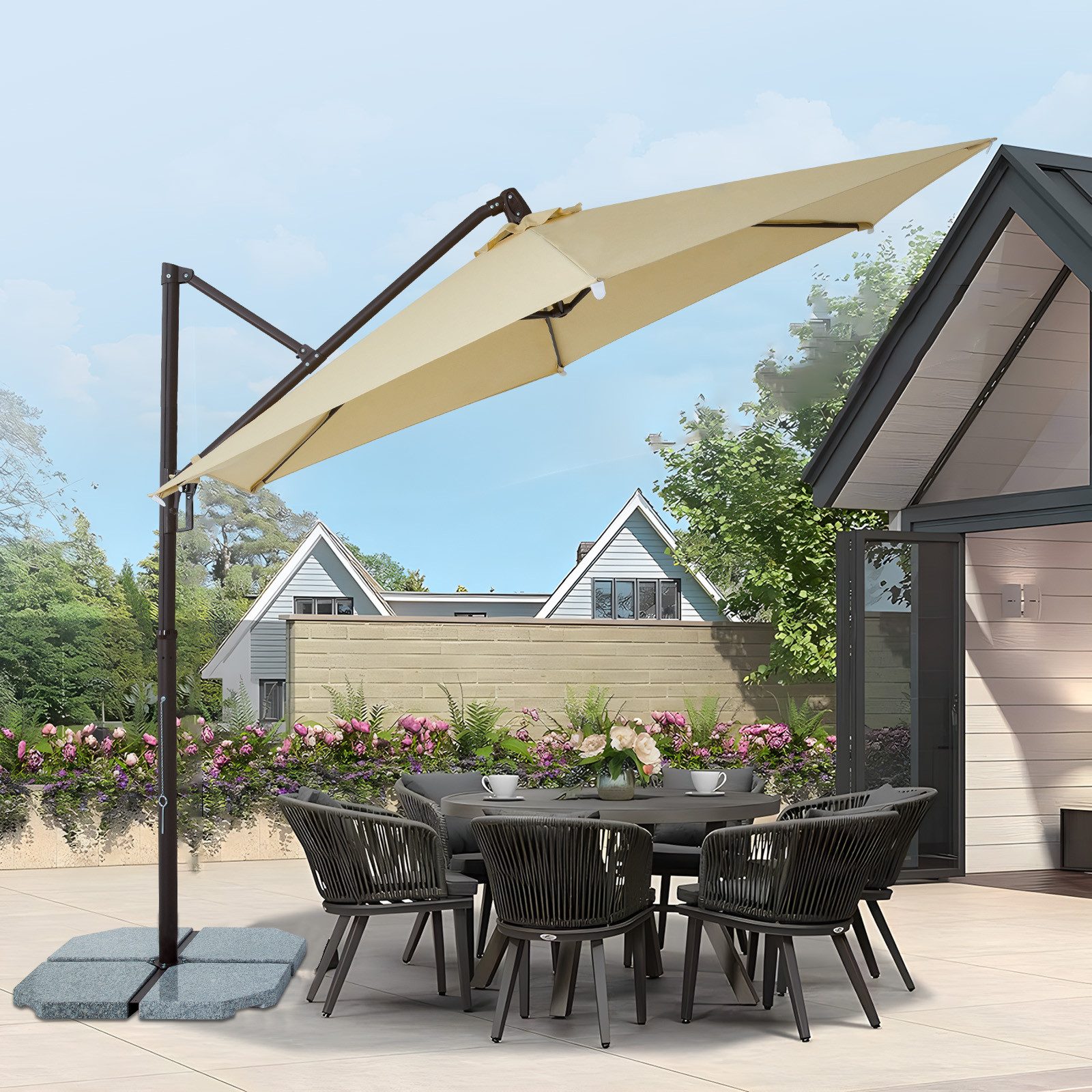 Sekey Ampelschirm 300cm Alu Sonnenschirm, 360° günstig online kaufen