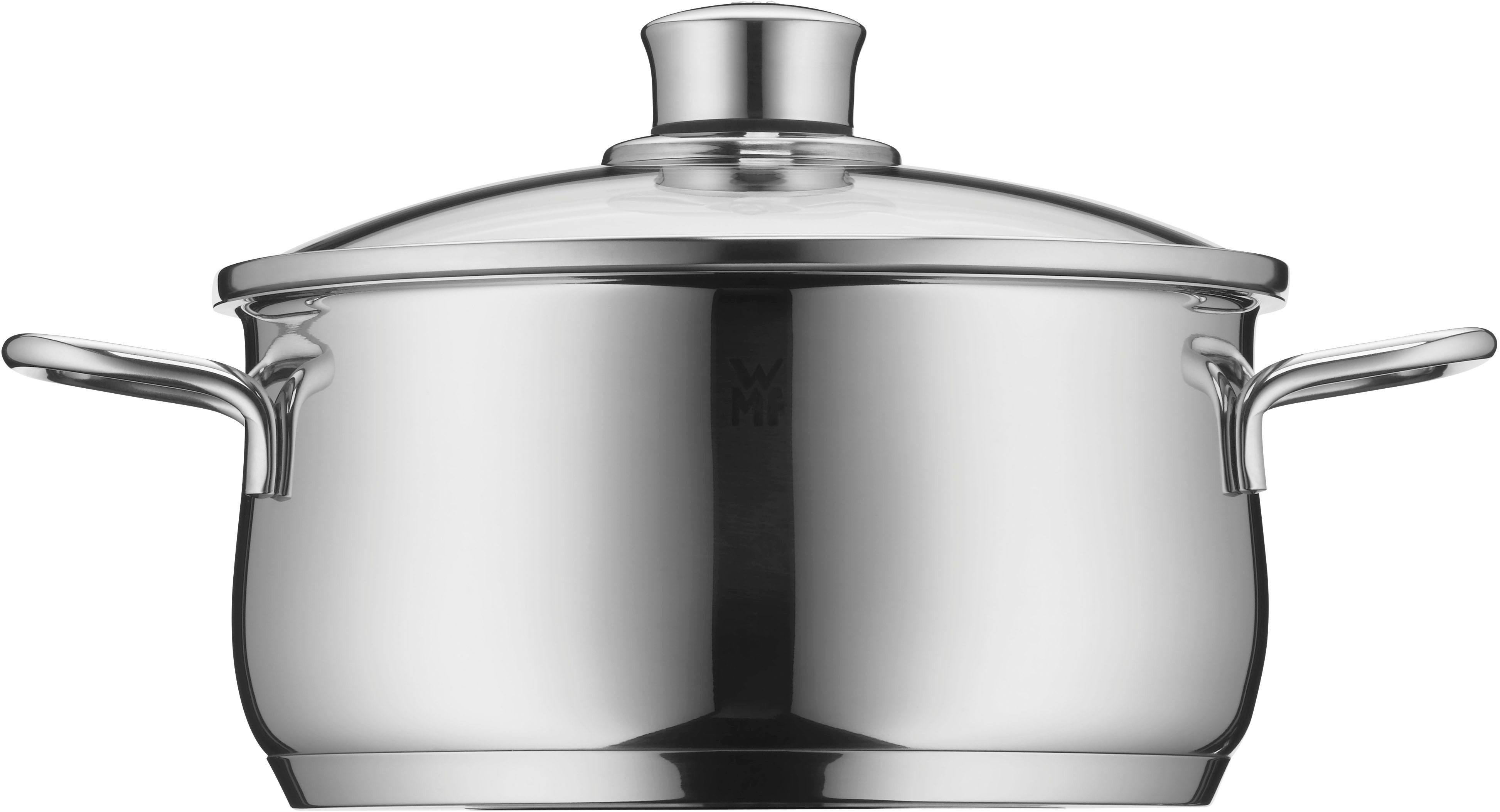 WMF Bratentopf Diadem Plus, Cromargan® Edelstahl Rostfrei 18/10 (2-tlg), breiter Schüttrand, außergewöhnliches Design, spülmaschinengeeignet