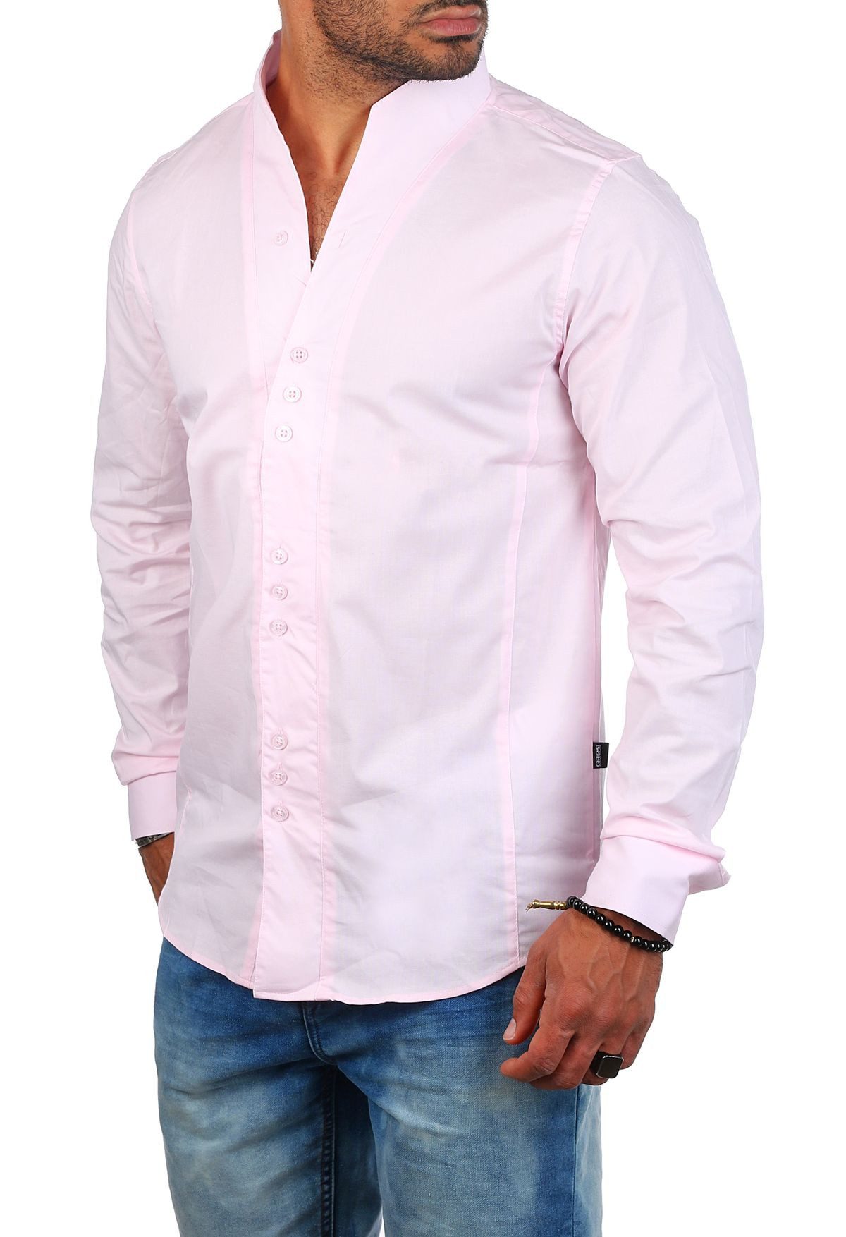 CARISMA Langarmhemd Herren langarm Stehkragen Hemd H-902-regular fit Regula günstig online kaufen