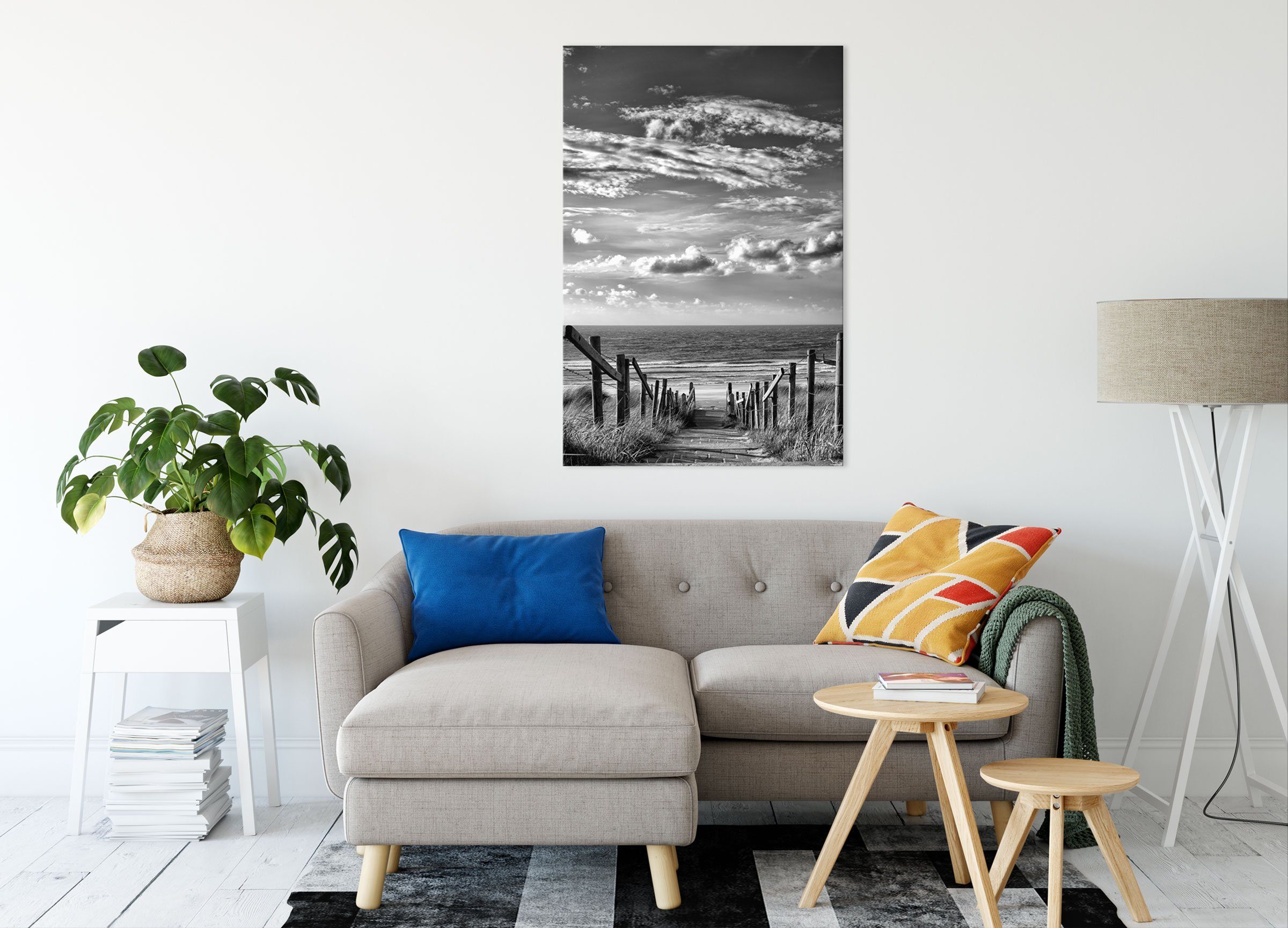 Pixxprint Leinwandbild Weg zum Strand am Meer, Weg zum Strand am Meer (1 St günstig online kaufen