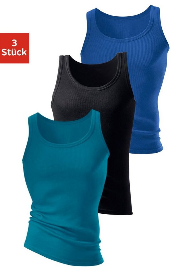 H.I.S Unterhemd Doppelripp Tanktop (Packung, 3-St) aus weicher Baumwollqualität