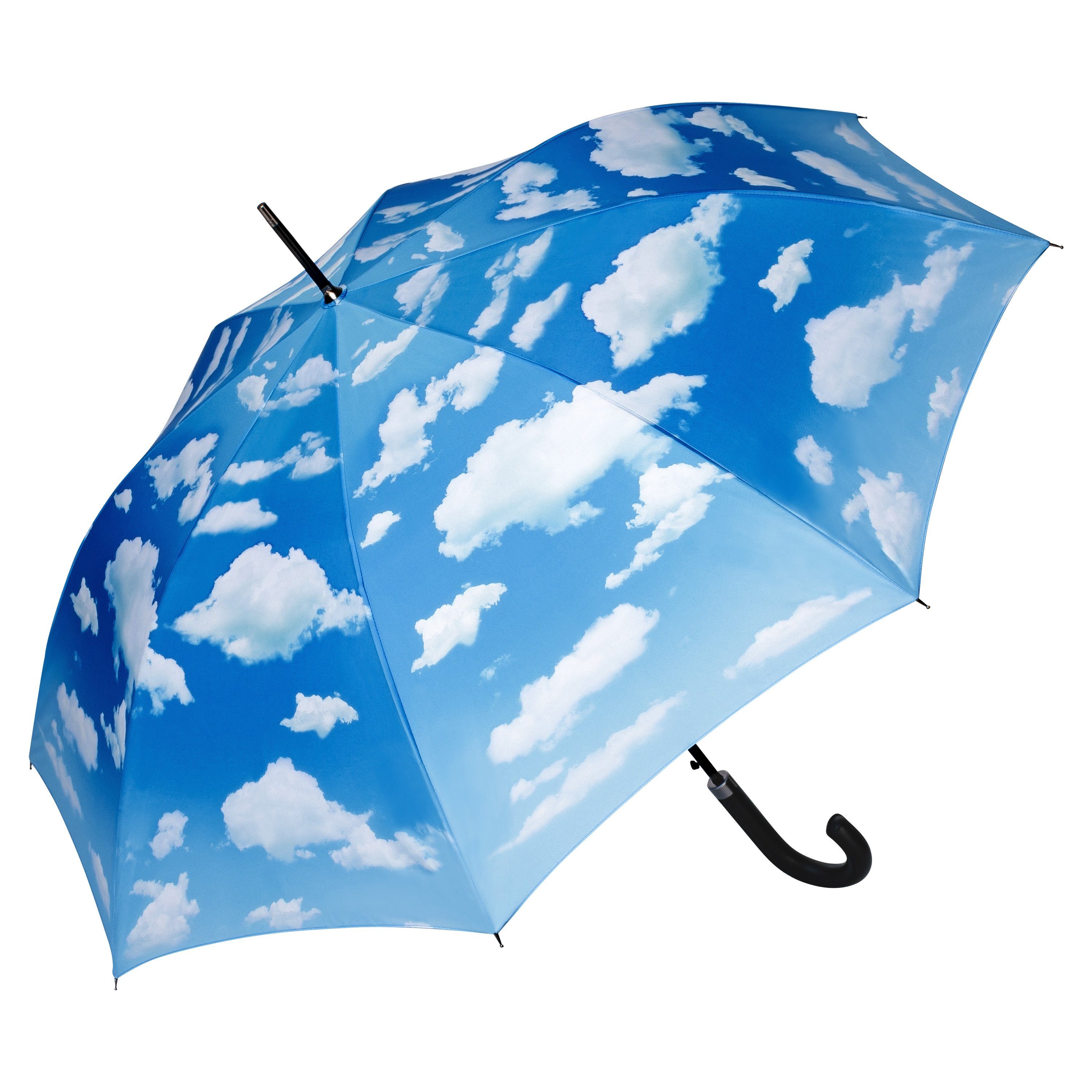 Langregenschirm Wolken von Bayrischer Himmel Motiv Stabil, Automatikschirm mit Lilienfeld UV-Schutz