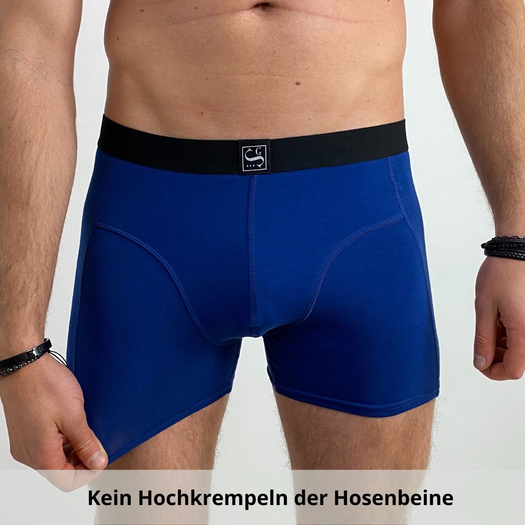 Premium blau (Set, Boxershorts Unterhosen für Baumwolle Sitz perfekter 3-St) 7-teiliger 3-teilig, Jungen Herren und aus dank statt Schnitt Sitztgut