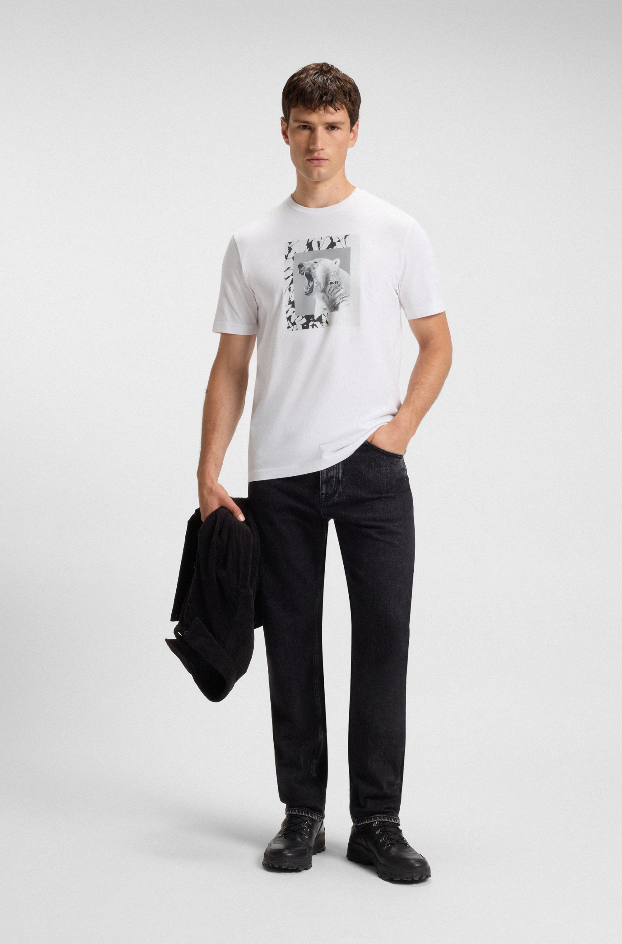 BOSS ORANGE T-Shirt Te lupo runder Ausschnitt, regular fit, Fotodruck