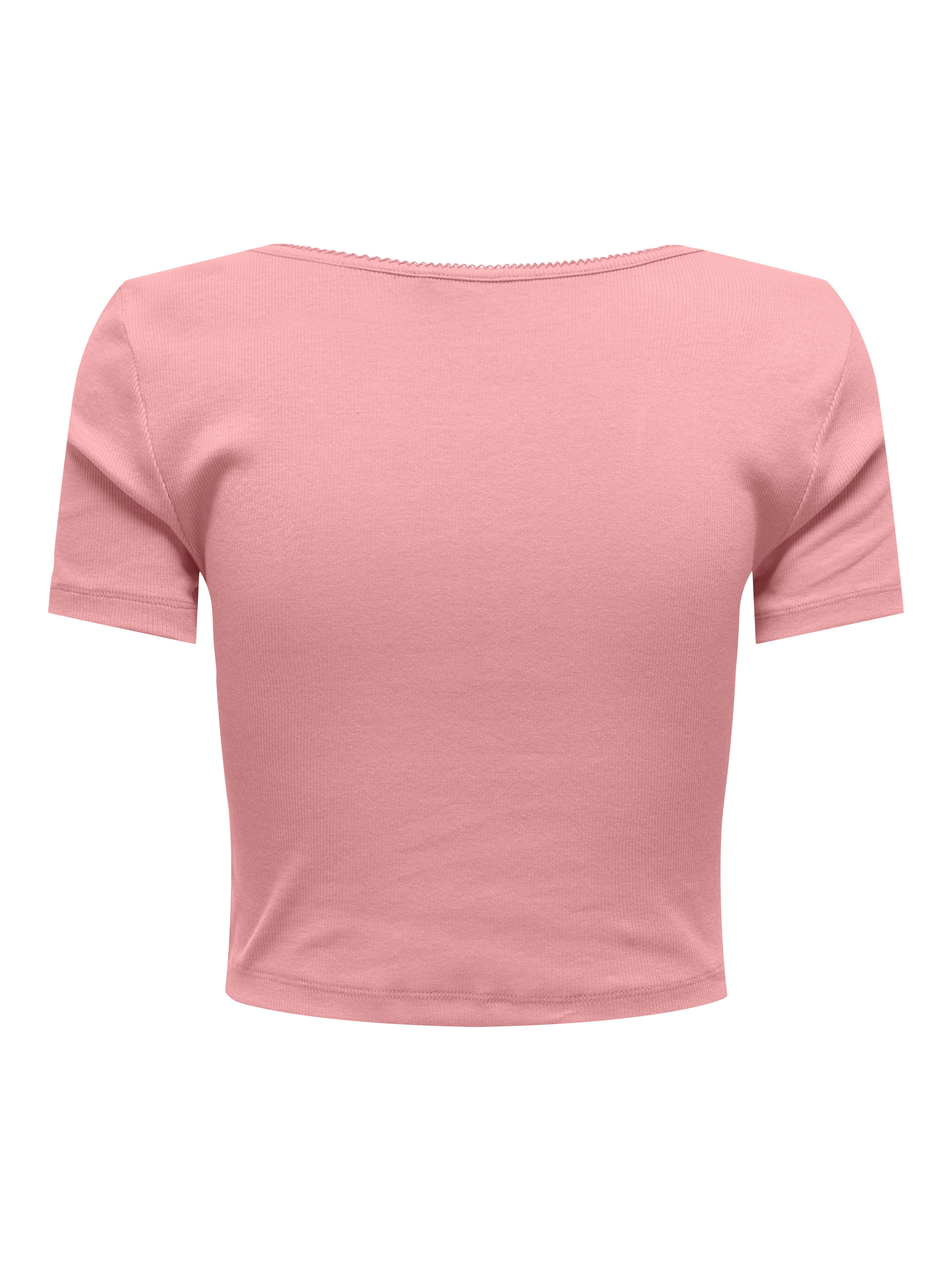 ONLY Kurzarmshirt ONLBETTY LIFE S/S SCALLOP V-NECK CC JRS mit Raffung am Au günstig online kaufen