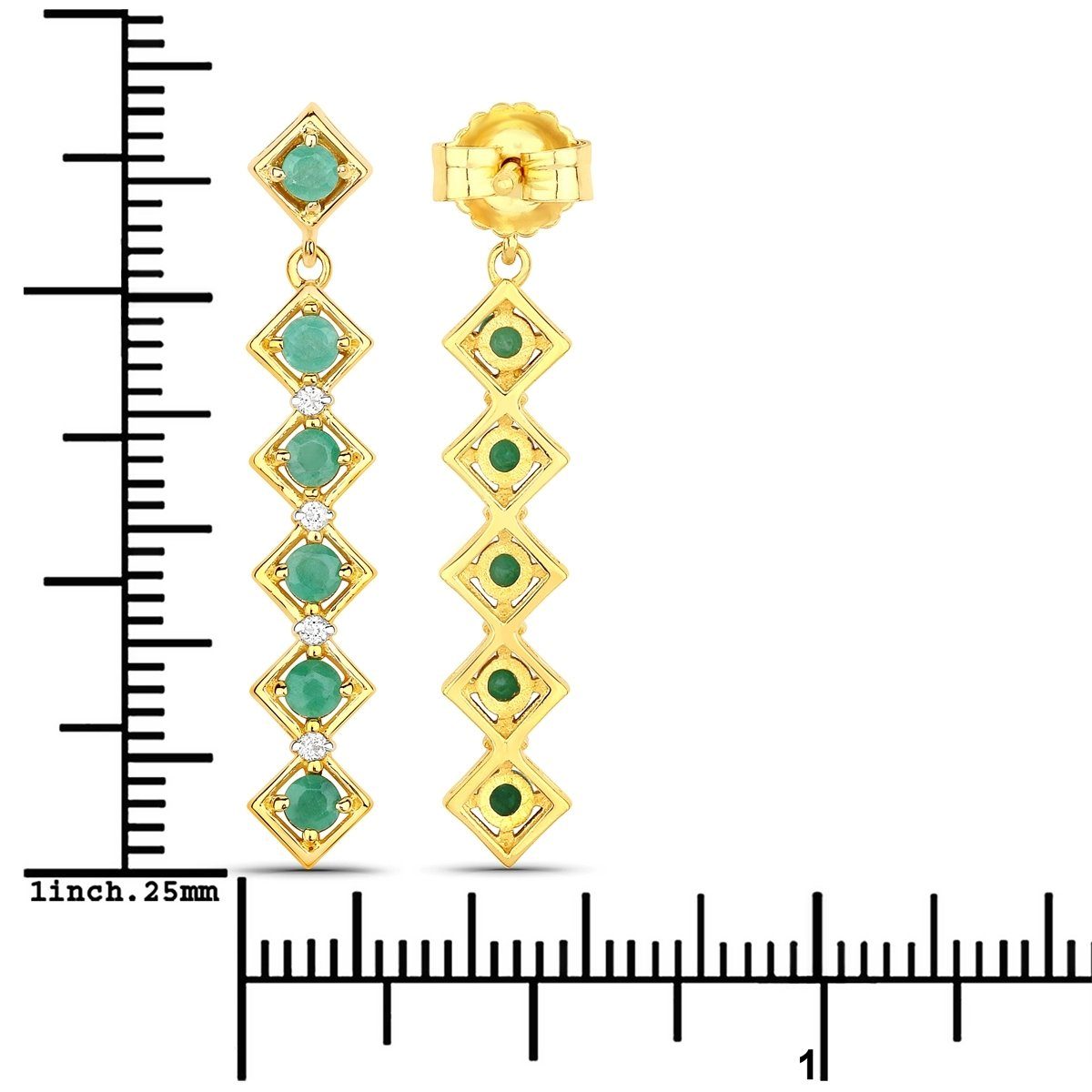 Silber Sterling Paar gelbgold, Ohrhänger Rafaela Donata aus