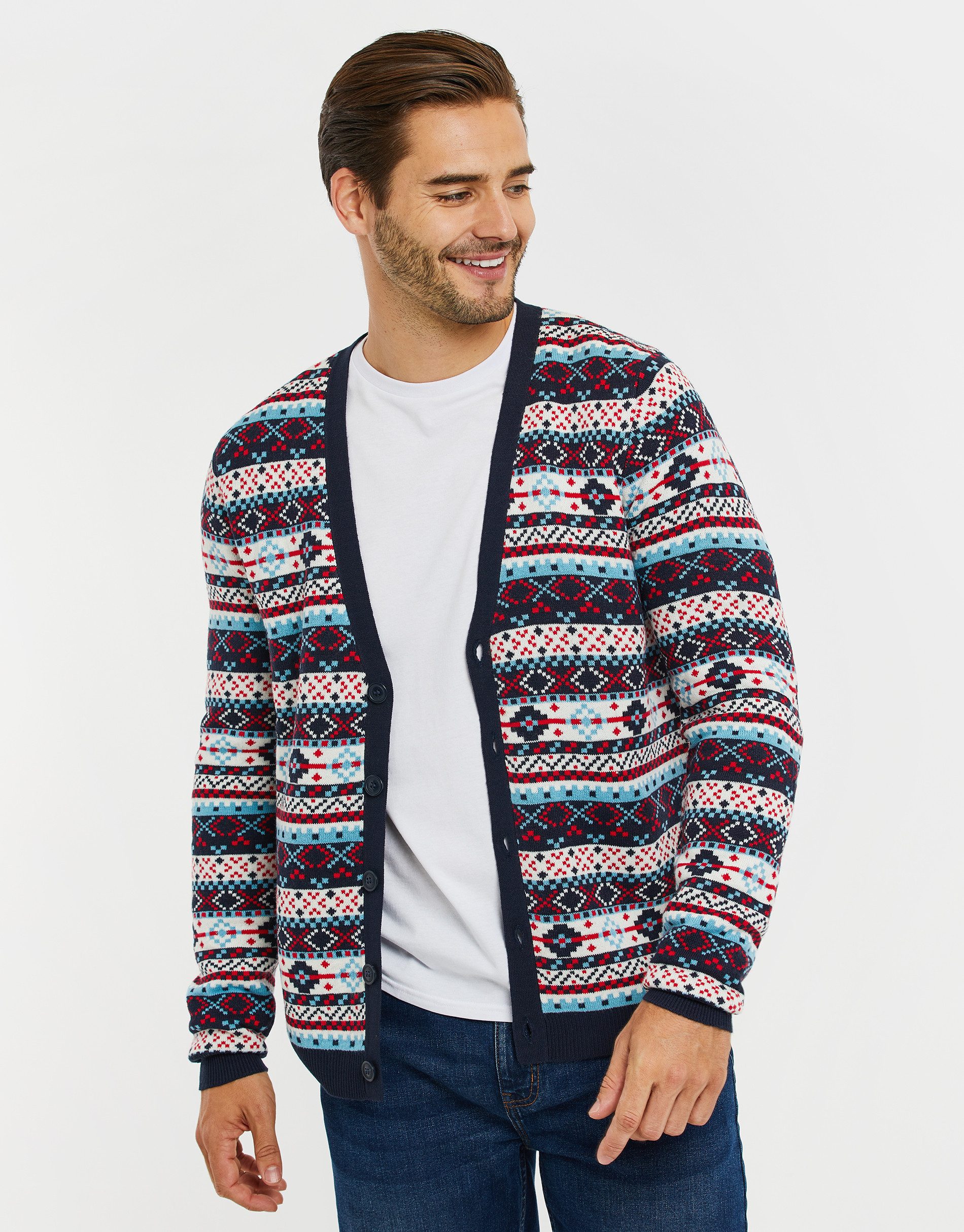 Threadbare Strickjacke Mens Xmas Cardigan Iceland (1-tlg) mit schönem Strickmuster