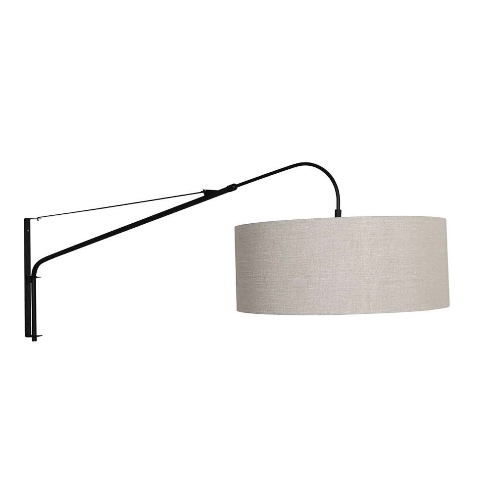 Steinhauer LIGHTING Wandleuchte, Leuchtmittel nicht inklusive, Wandleuchte Lampe Schlafzimmerleuchte grau Textil schwarz Leseleuchte