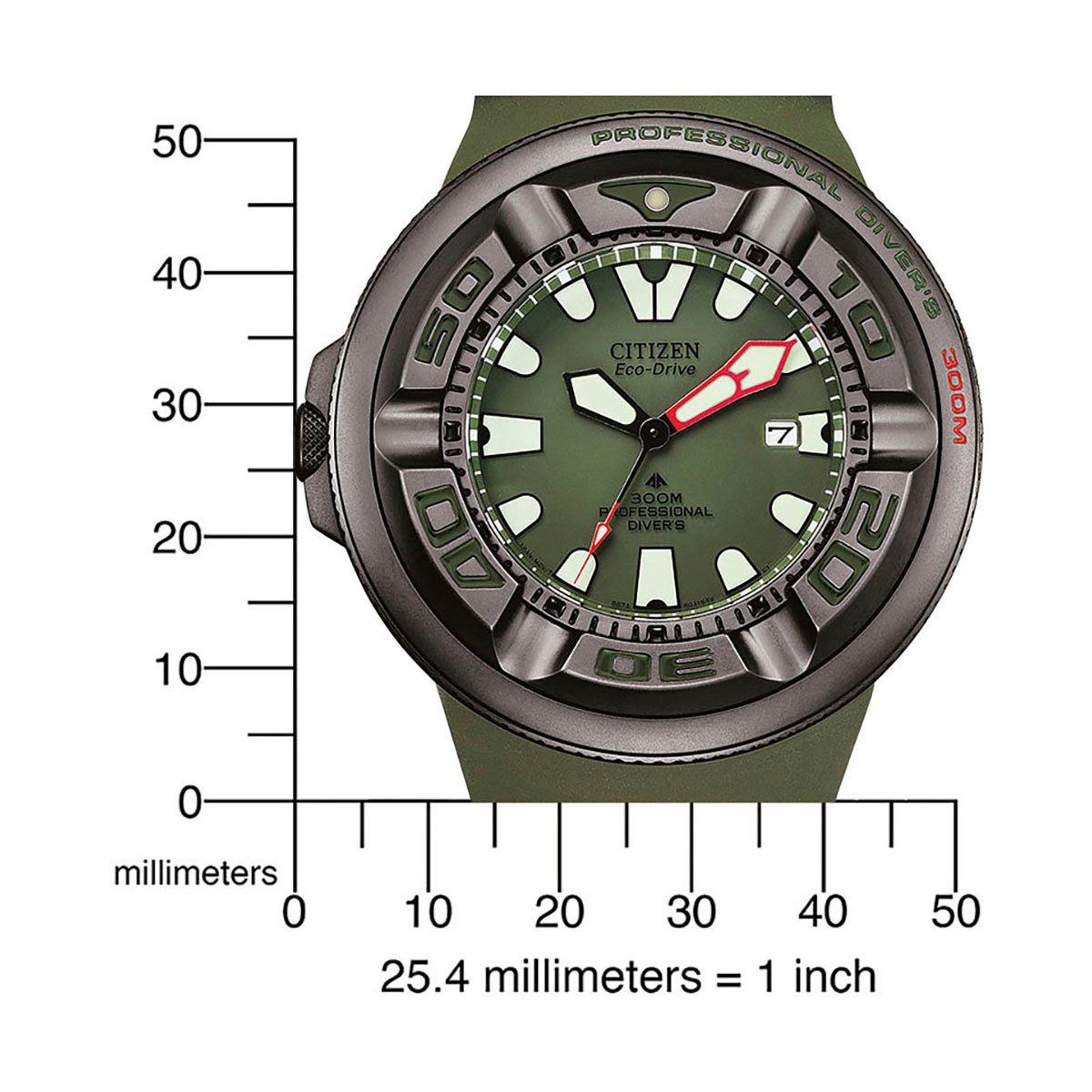 Citizen Taucheruhr Promaster Professional Diver 300 BJ8057-17X, Armbanduhr, Herrenuhr, Solar, bis 30 bar wasserdicht, Datum