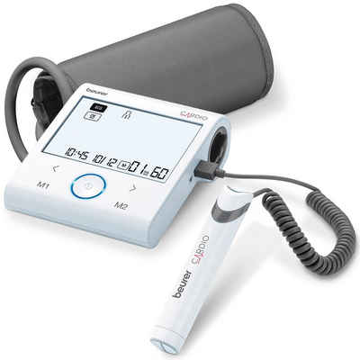BEURER Oberarm-Blutdruckmessgerät BM 96 Cardio, mit EKG-Funktion, Arrhythmieerkennung, Risiko-Indikator, Alarmfunktion