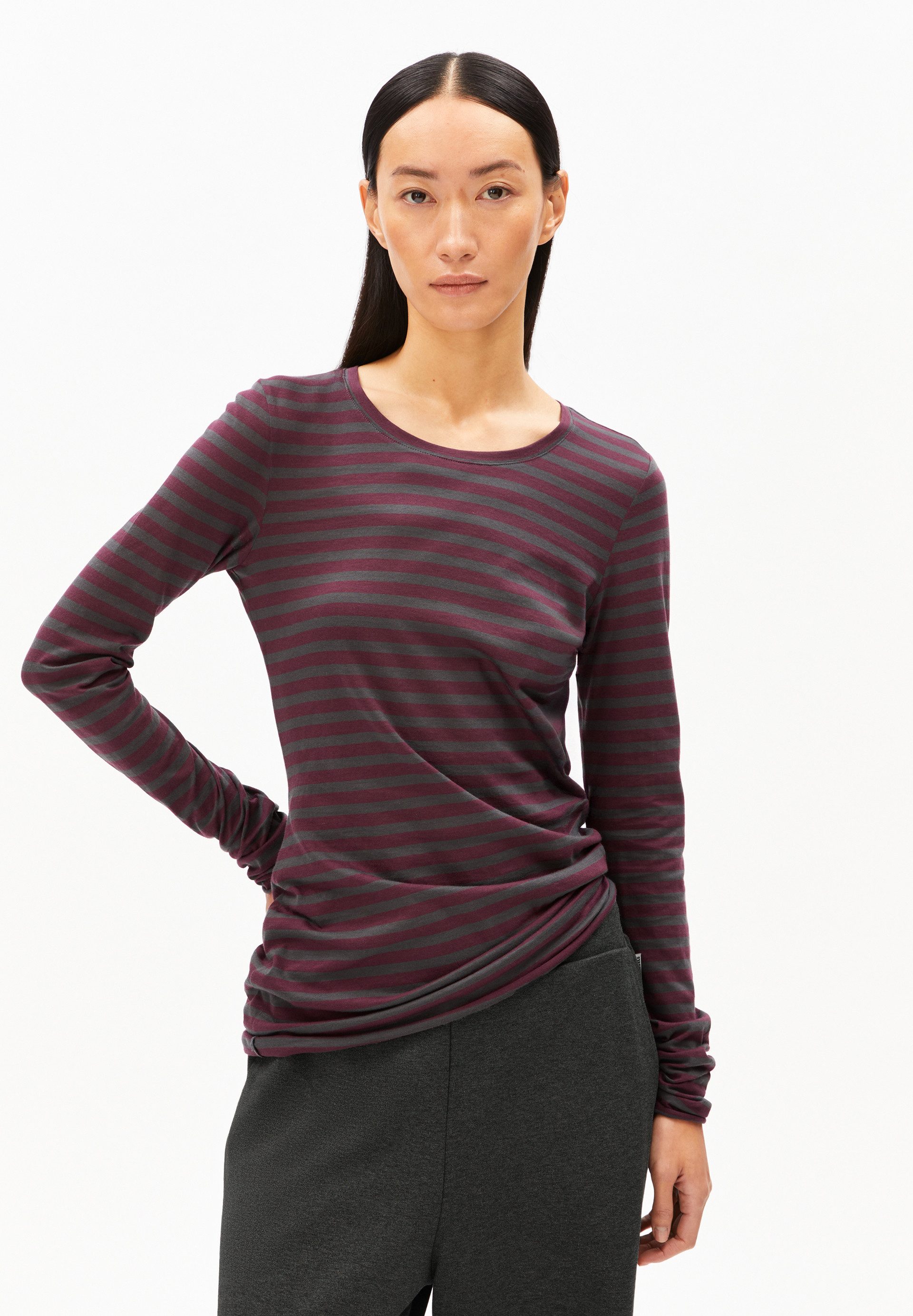 Armedangels Longsleeve EINIAARA STRIPES Longsleeve aus Bio-Baumwolle Slim Fit
