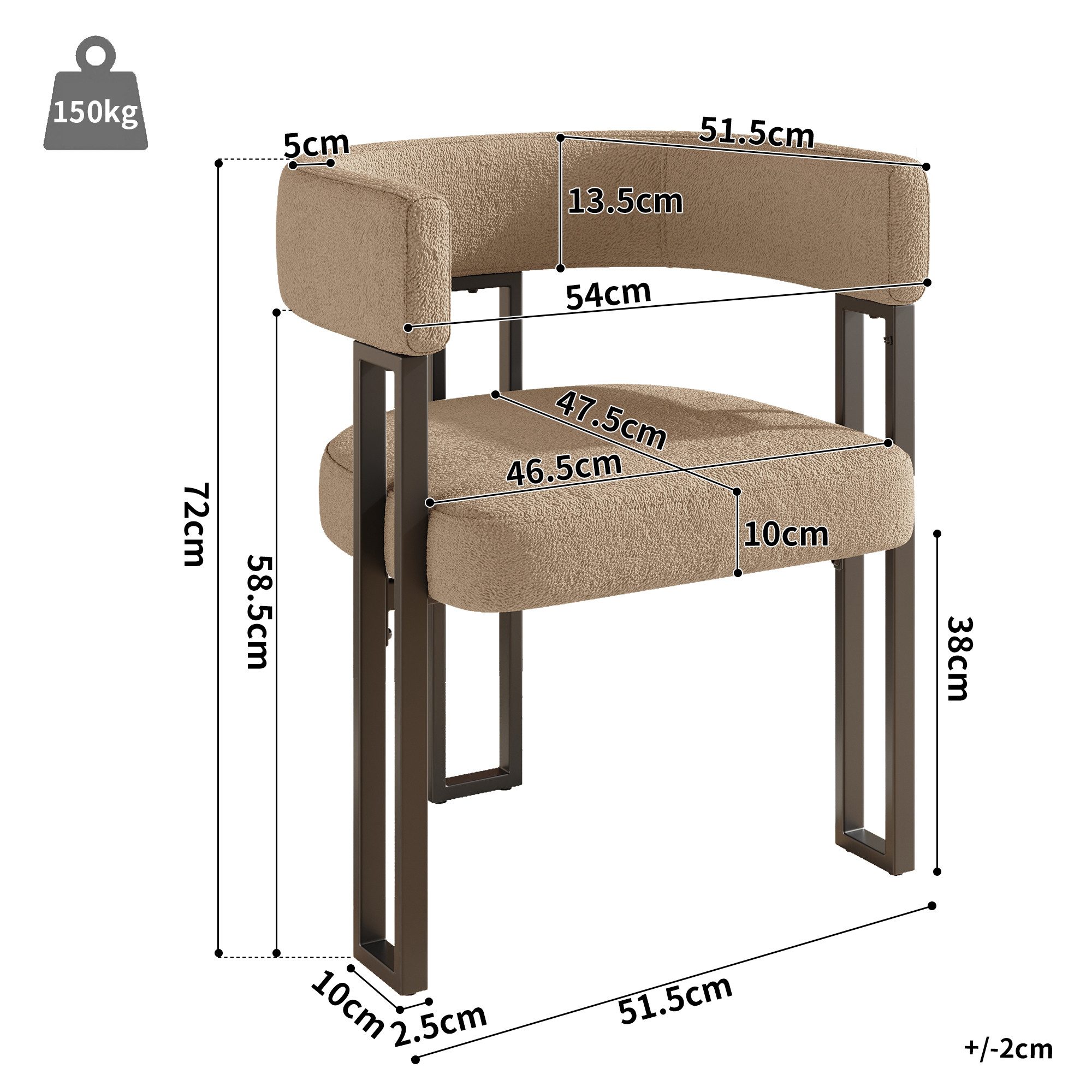 Flieks Polsterstuhl (Set, 4 St), 4er Set Esszimmerstühle mit Armlehnen Wohnzimmerstuhl Lammfellstoff