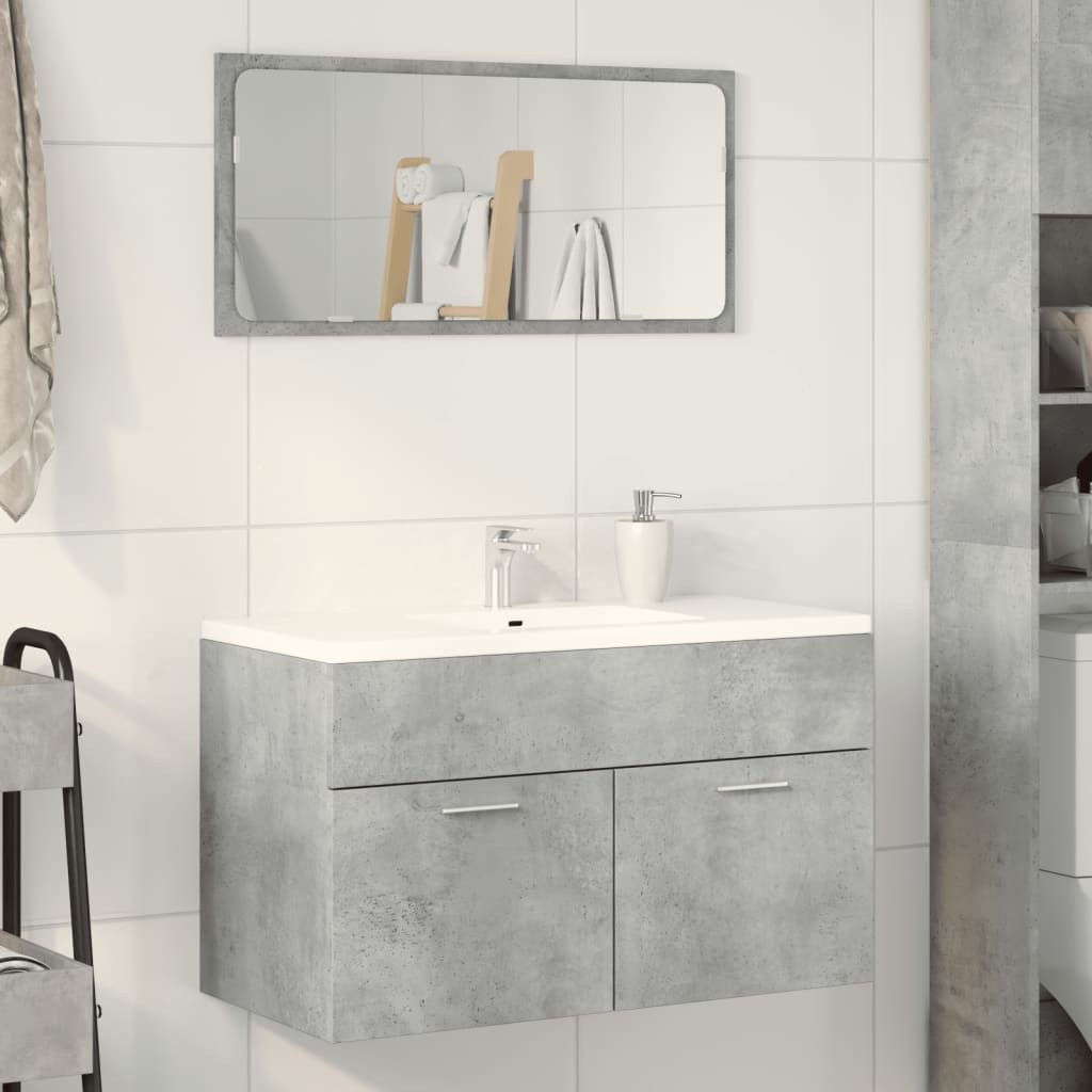 vidaXL Badezimmer-Set Waschbeckenunterschrank Betongrau 90x38,5x46 Holzwerk günstig online kaufen