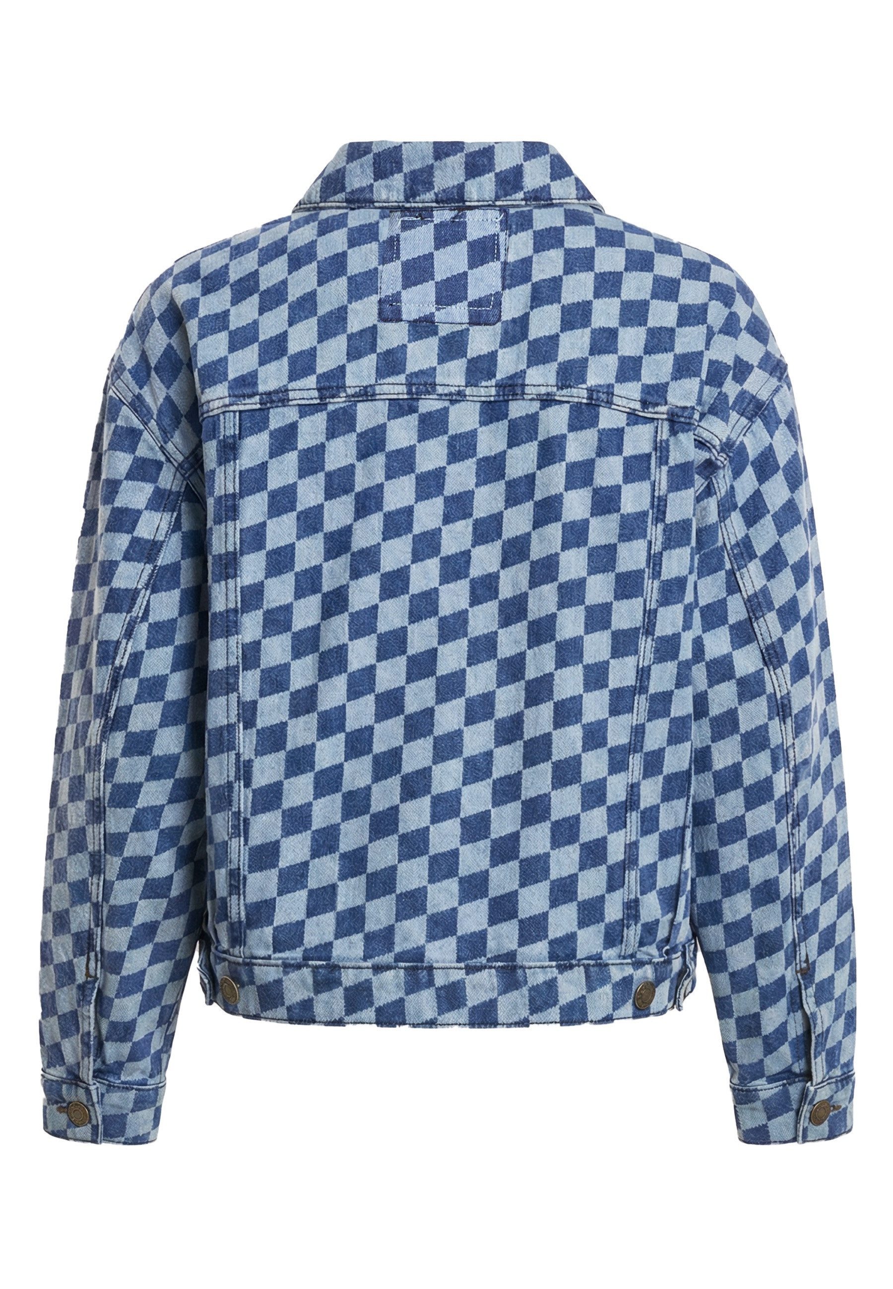 URBAN CLASSICS Jeansjacke Urban Classics Ladies 80‘s Oversized Laser Printed Denim Jacket (1-St)