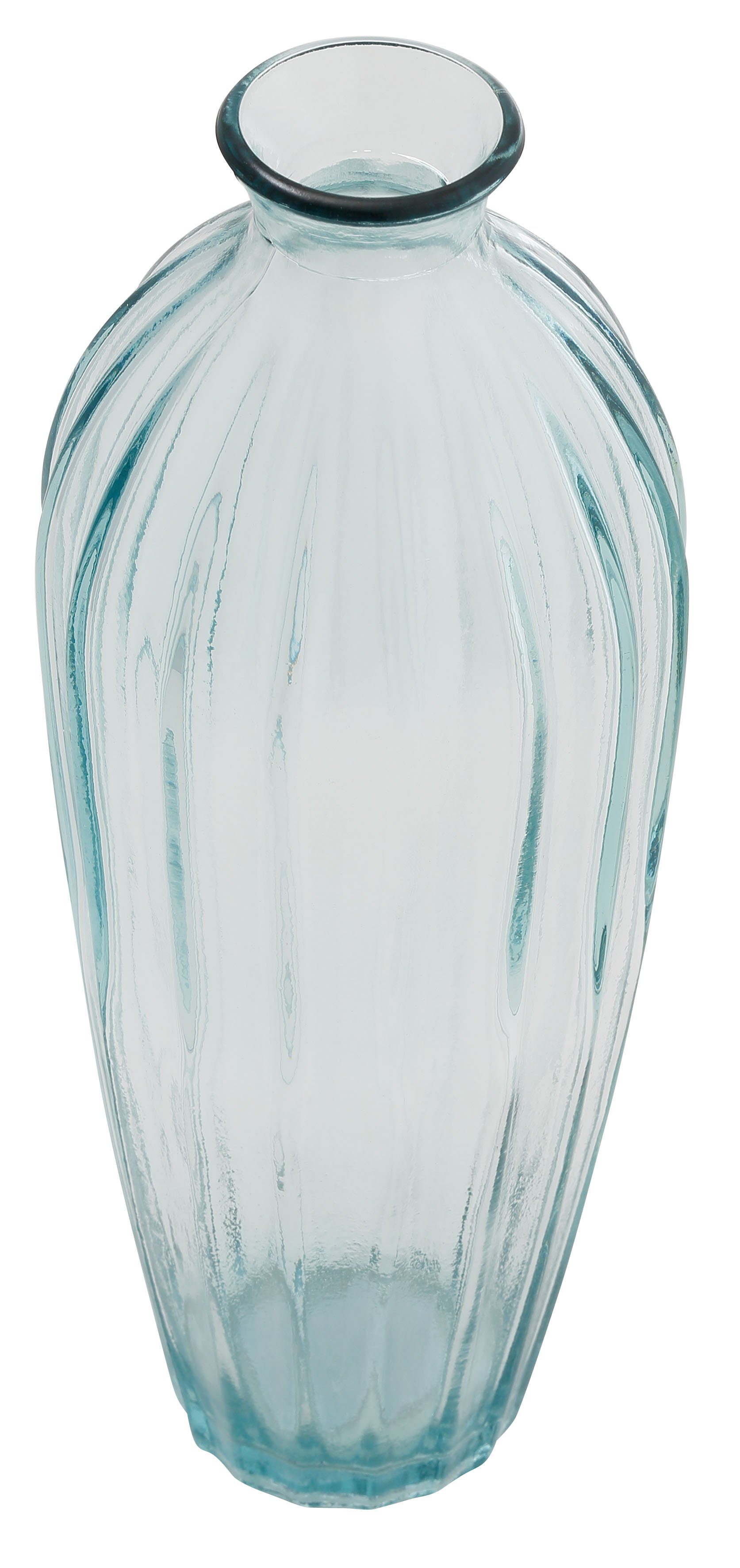 12 Glas, Dekovase, recyceltem Ø aus cm, (1 ca. Places Höhe 28 of Zane cm Style transparent-grün St), Tischvase