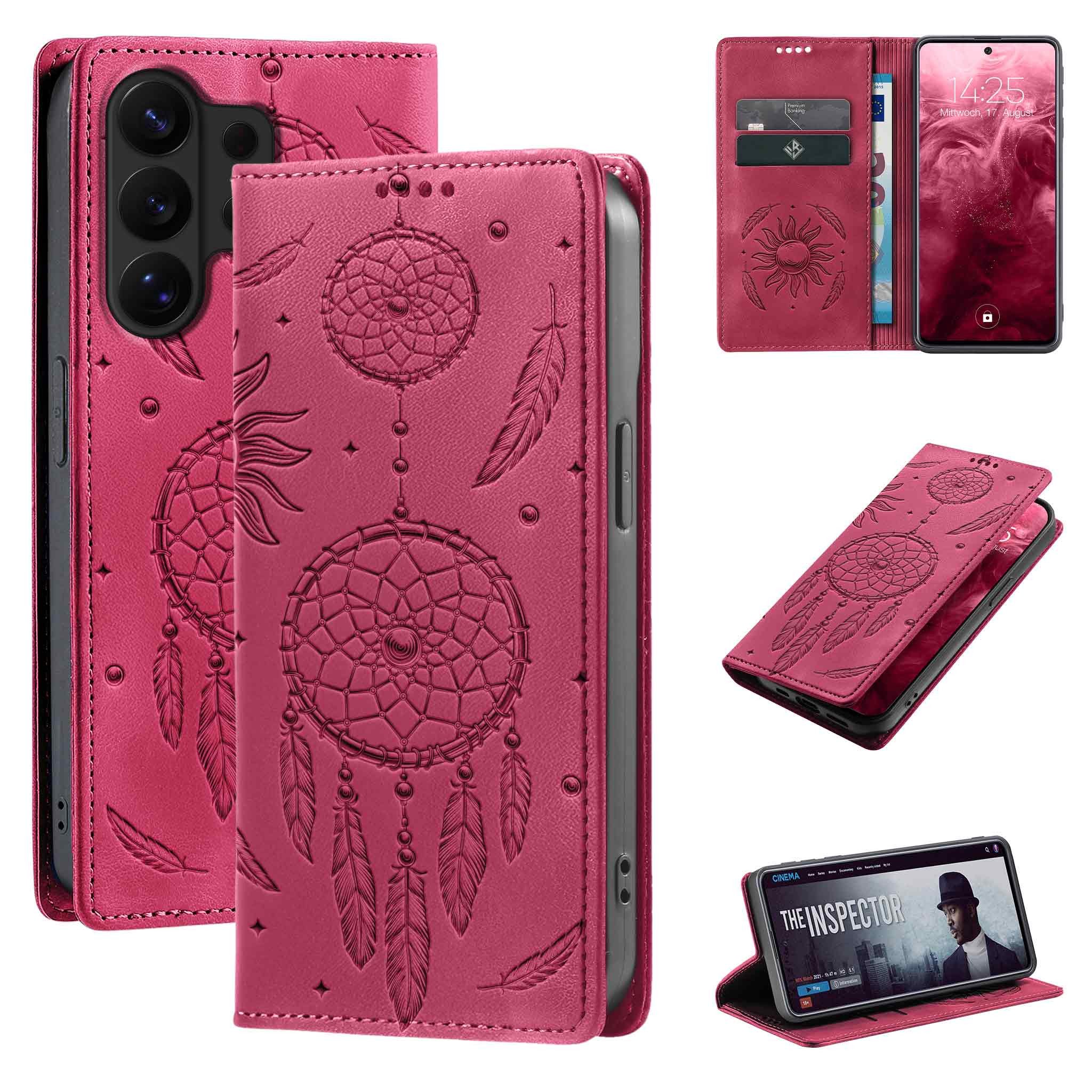 Tec-Expert Handyhülle Traumfänger Hülle Cover Blumen für Samsung Galaxy S26 Ultra, Klapphülle Case Tasche mit Kartenfächern und RFID Schutz