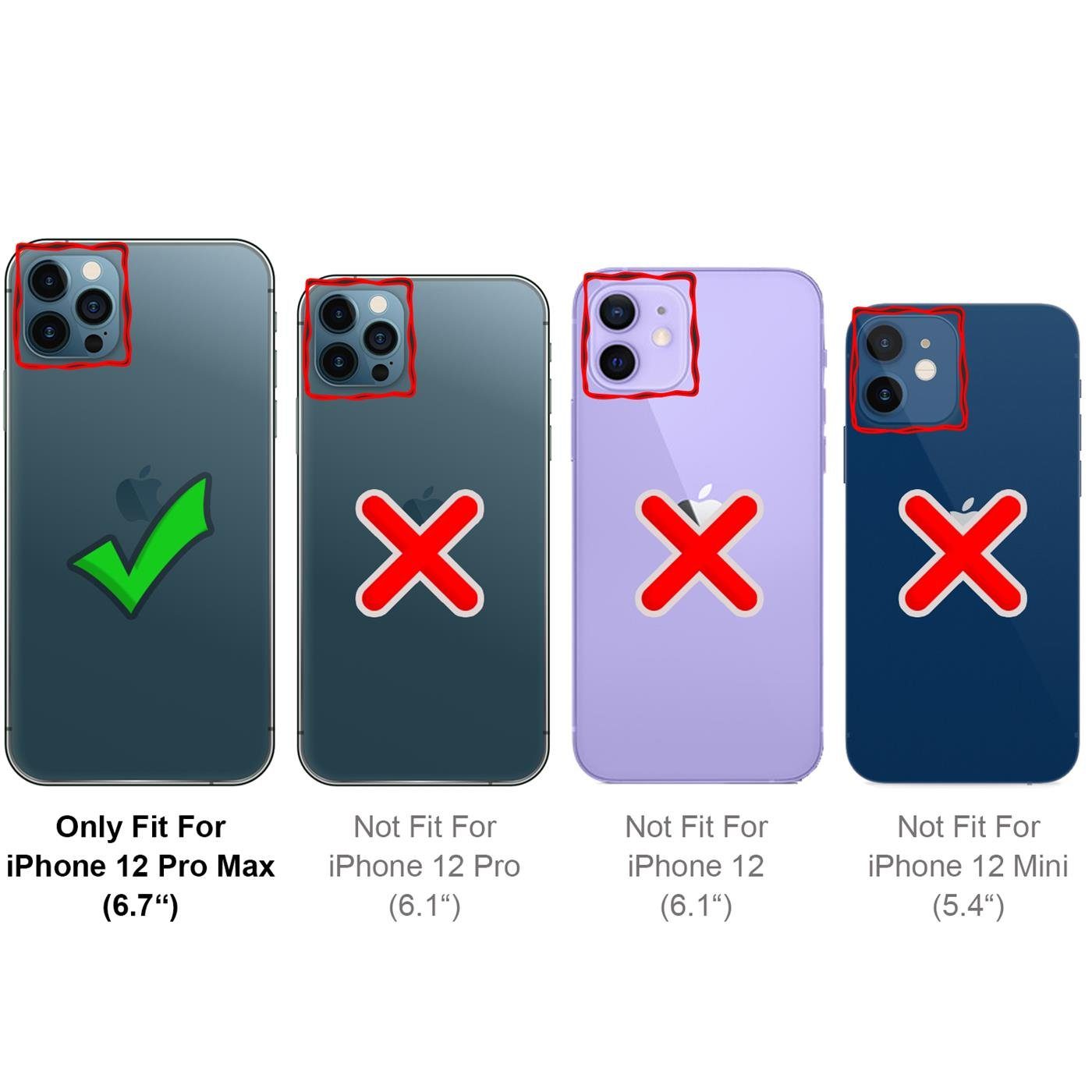 CoolGadget Handyhülle Schutzhülle mit Kartenfach für Apple iPhone 12 Pro Max 6,7 Zoll, Silikon Case Slim TPU Cover Tasche mit Aufbewahrung EC Karte Ausweis