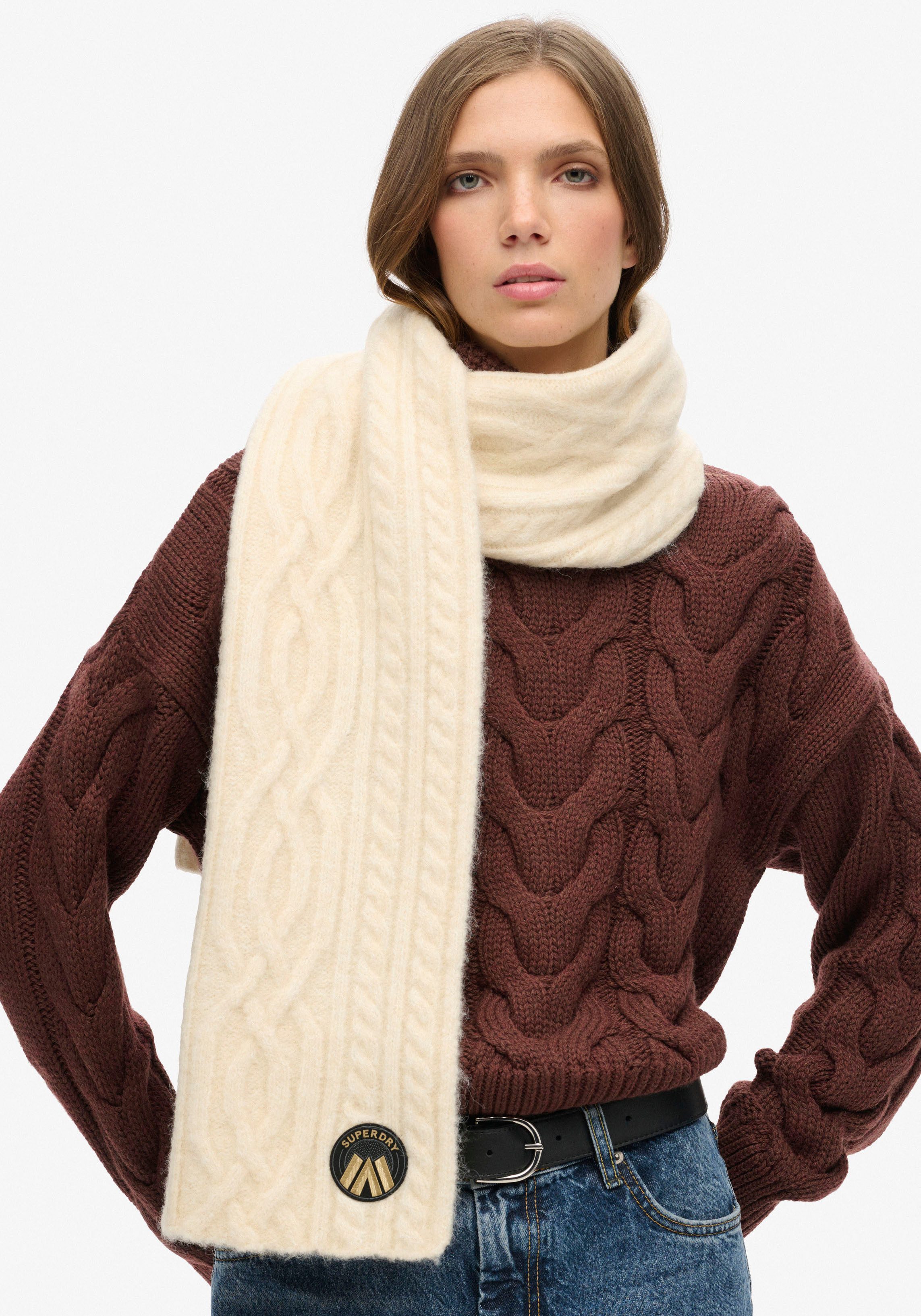Superdry Strickschal CABLE LUXE KNIT SCARF günstig online kaufen