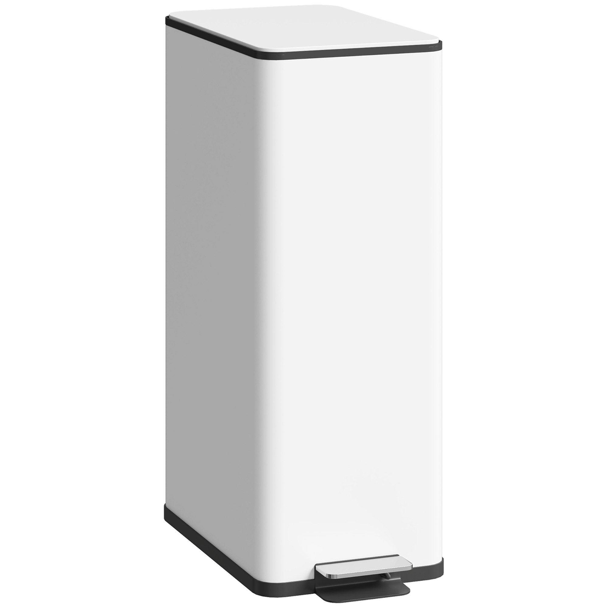 HOMCOM Mülleimer Treteimer mit Pedal, Soft-Close, fingerabdrucksicher, herausnehmbarer Inneneimer