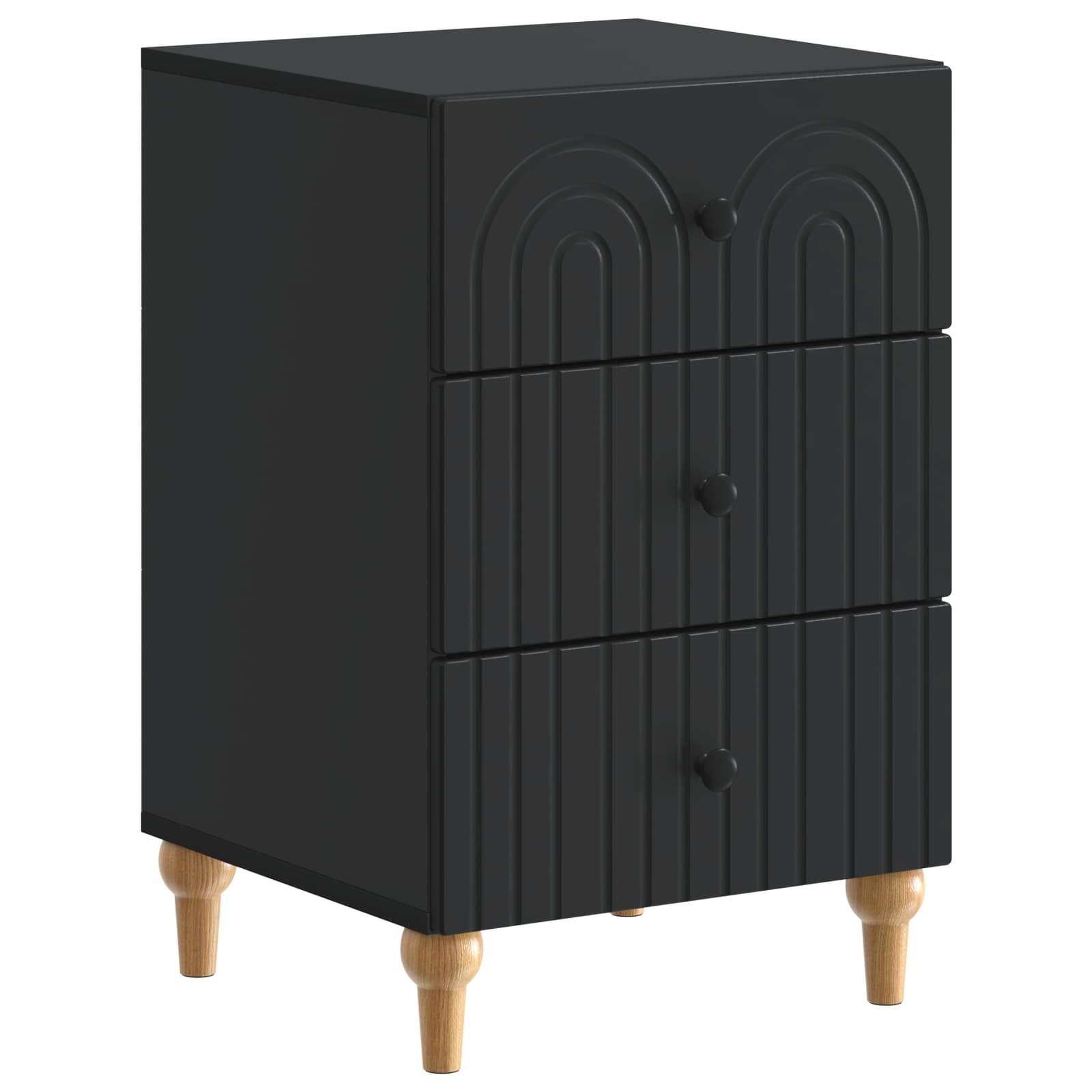 vidaXL Nachttisch 43x 41 x 66,5 cm Nachttisch Nachtschrank Nachtkommode Schwarz 43x 41x6