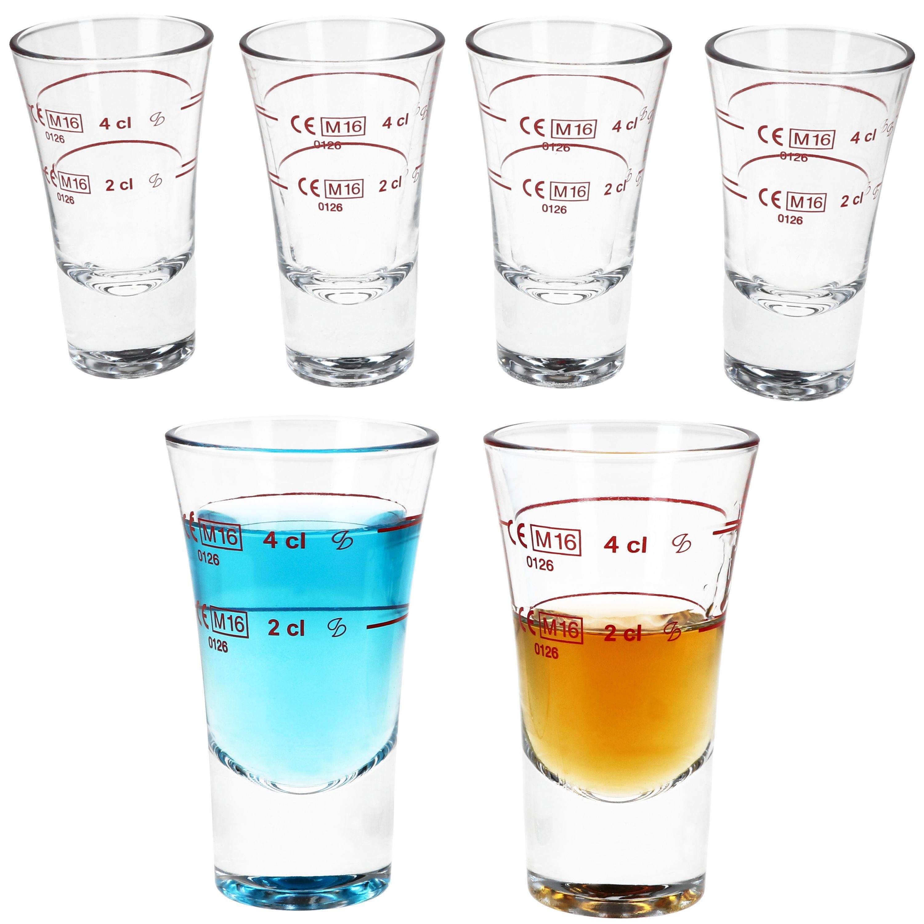 MamboCat Schnapsglas MamboCat 6x Boston Schnapsgläser geeicht 2cl 4cl Shot-Glas Pinnchen, Glas