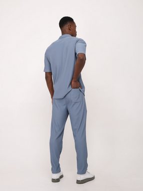 Denim Distriqt Trainingsanzug Freizeitanzug 2er Kombi Poloshirt mit Hose in Slim-Fit Blau XL