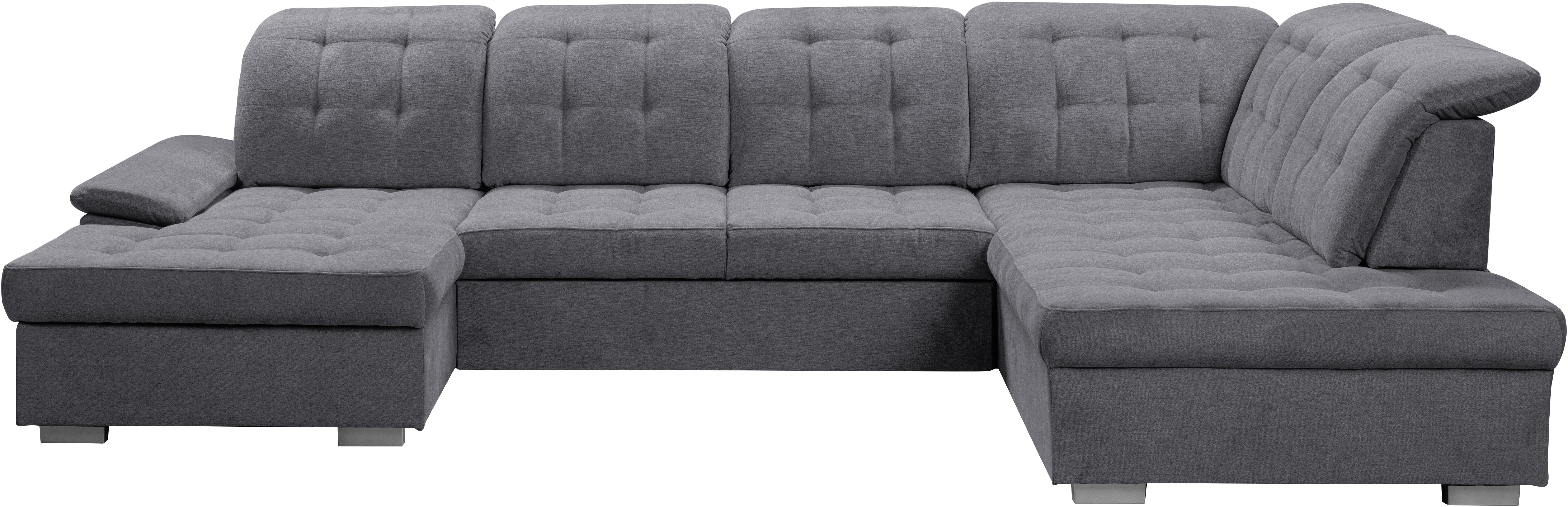 WERK2 Wohnlandschaft Kordula-New Multifunktion Couch, Breite 332cm, bequem, U-Form, Sofa in U-Form mit Schlaffunktion & Bettkasten, Schlafcouch