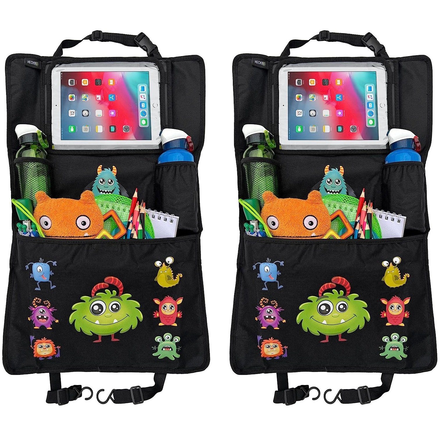 HECKBO Rücksitzorganizer Kinder Auto Organizer Monster (2-tlg)