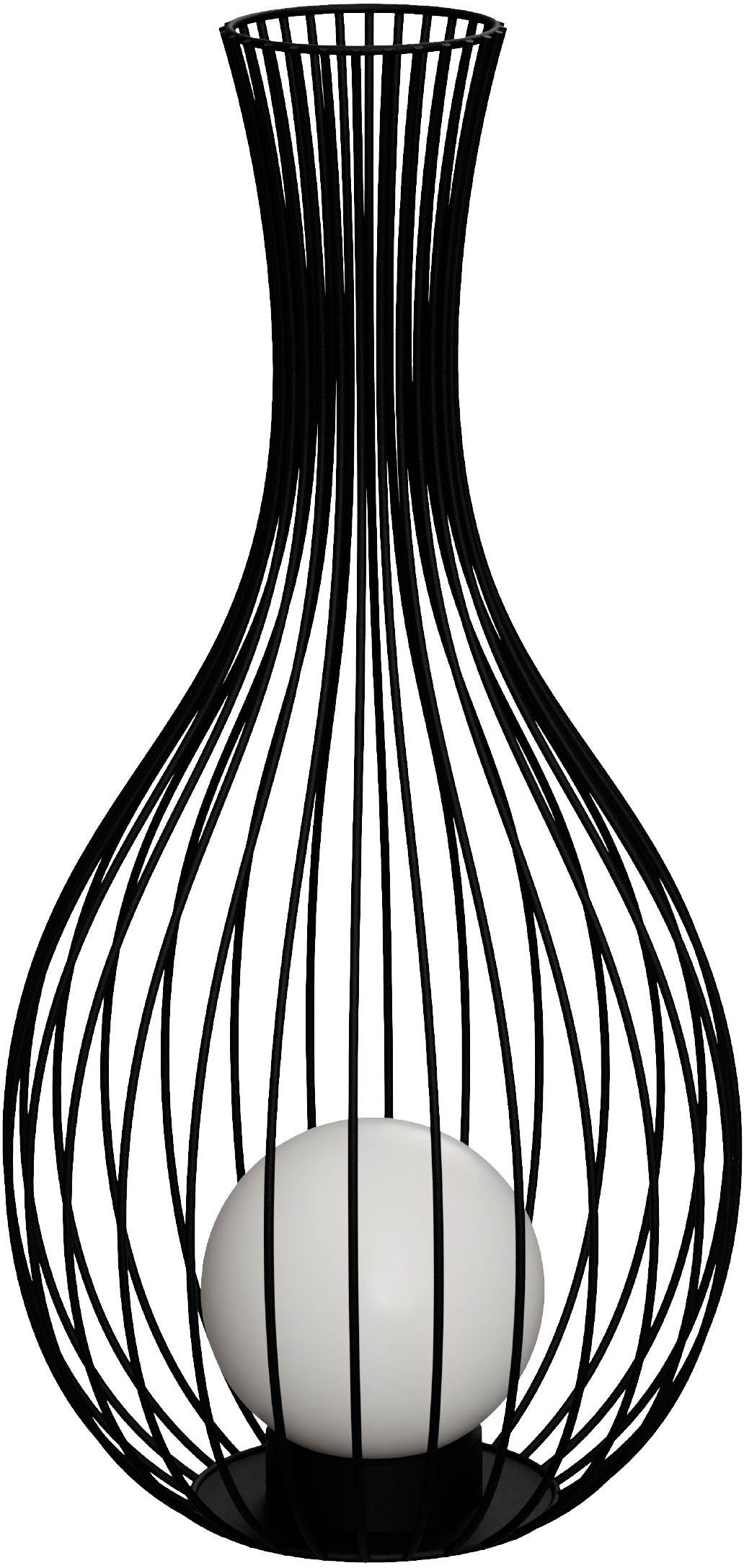 - in - ohne Leuchtmittel schwarz E27 Stehlampe EGLO verzinkt FOSSOMBRONE, Leuchtmittel, wechselbar, Stehleuchte Stahl exkl. aus 1X10W