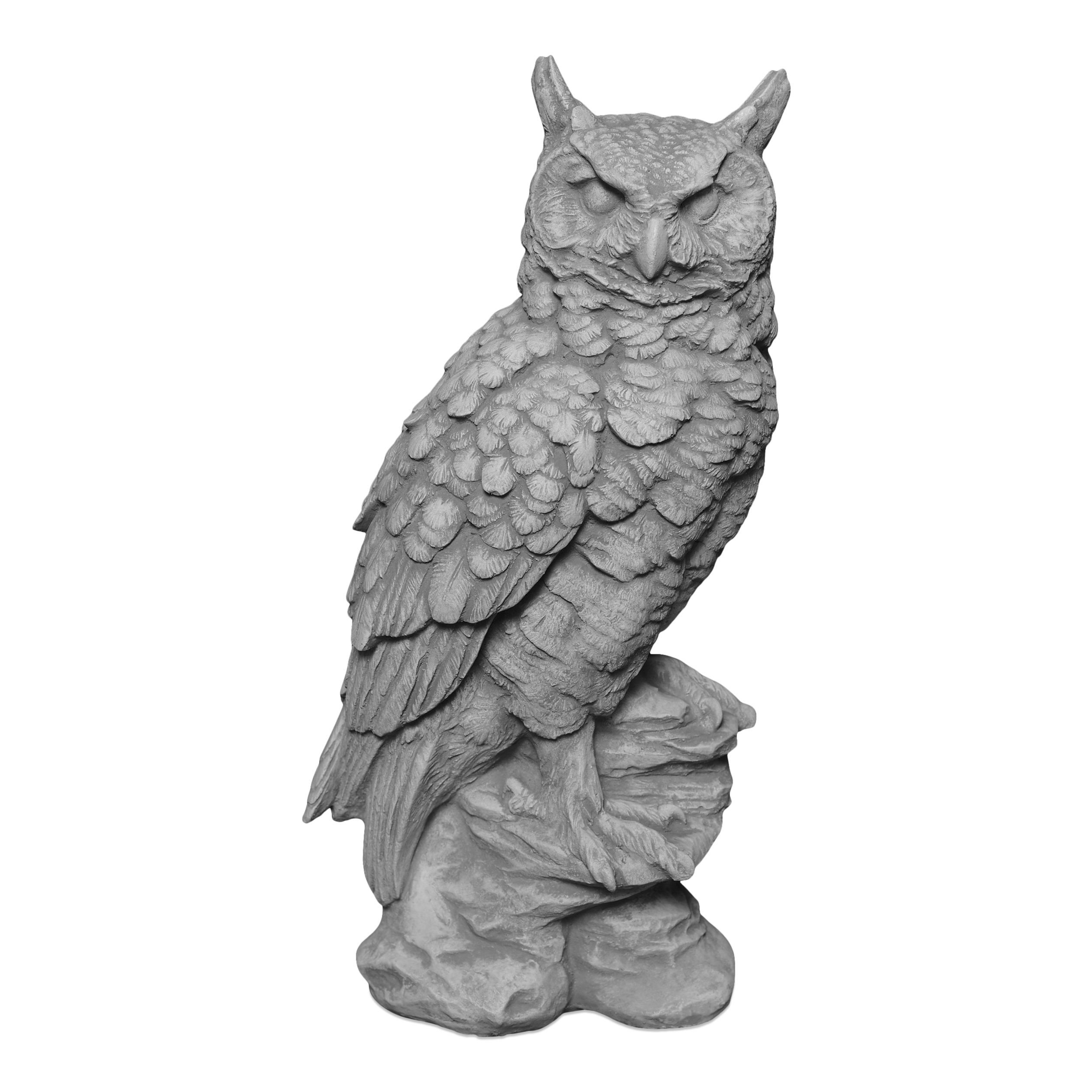 gartendekoparadies.de Gartenfigur Eule Uhu mit Gefieder, Steinfigur, H. 41 günstig online kaufen