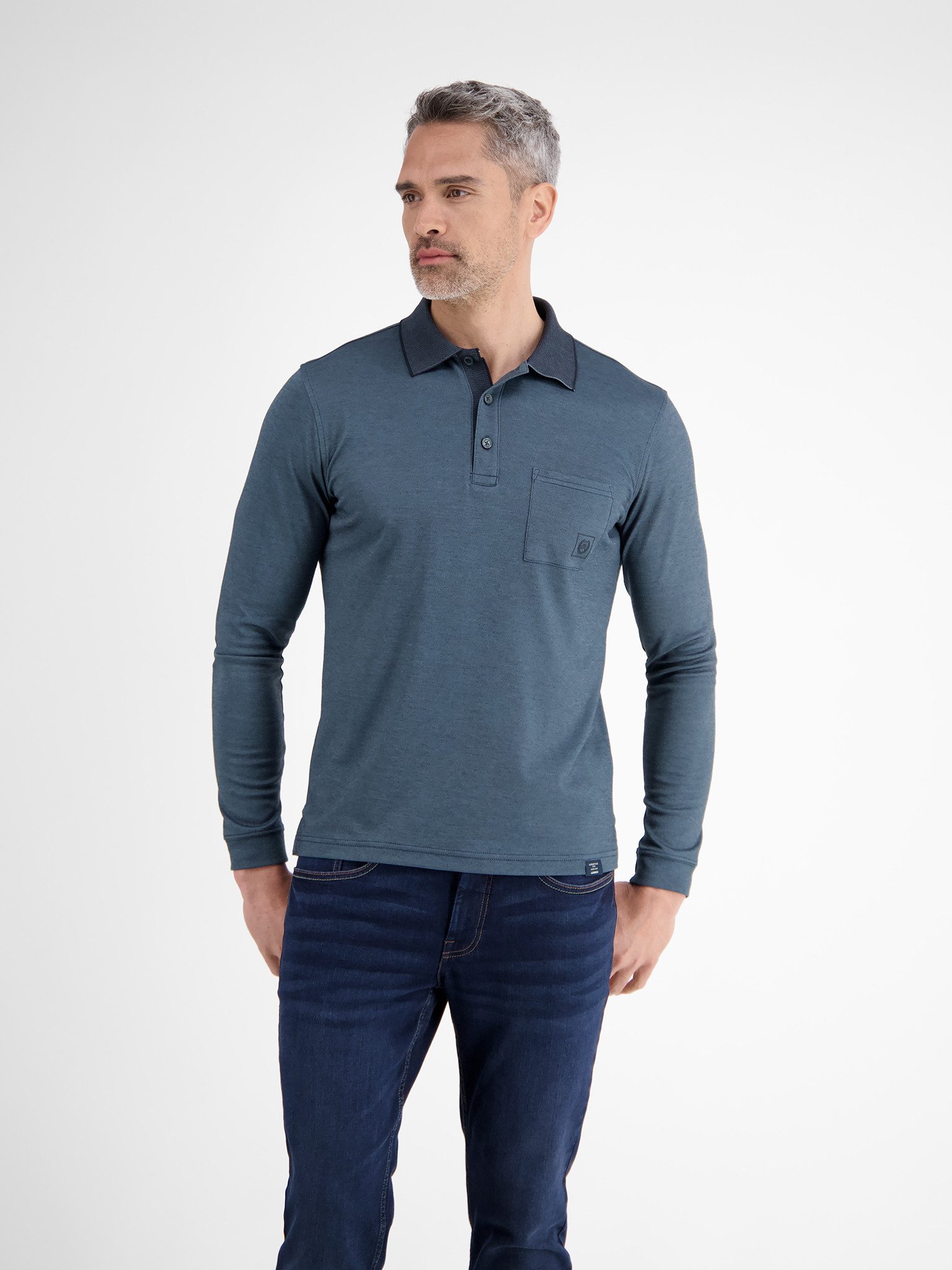 Langarm-Poloshirt