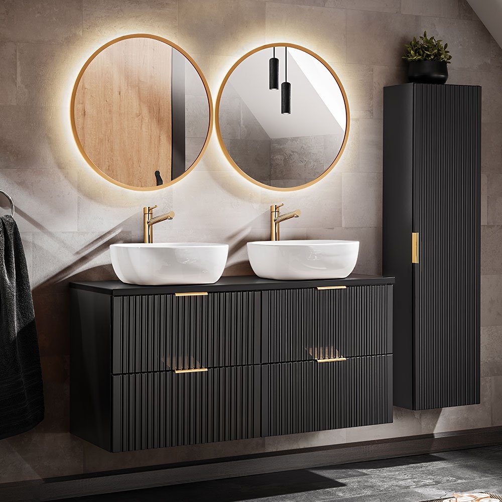 Lomadox Badmöbel-Set ADELAIDE-56-BLACK, (Spar-Set, 4-St), mit günstig online kaufen