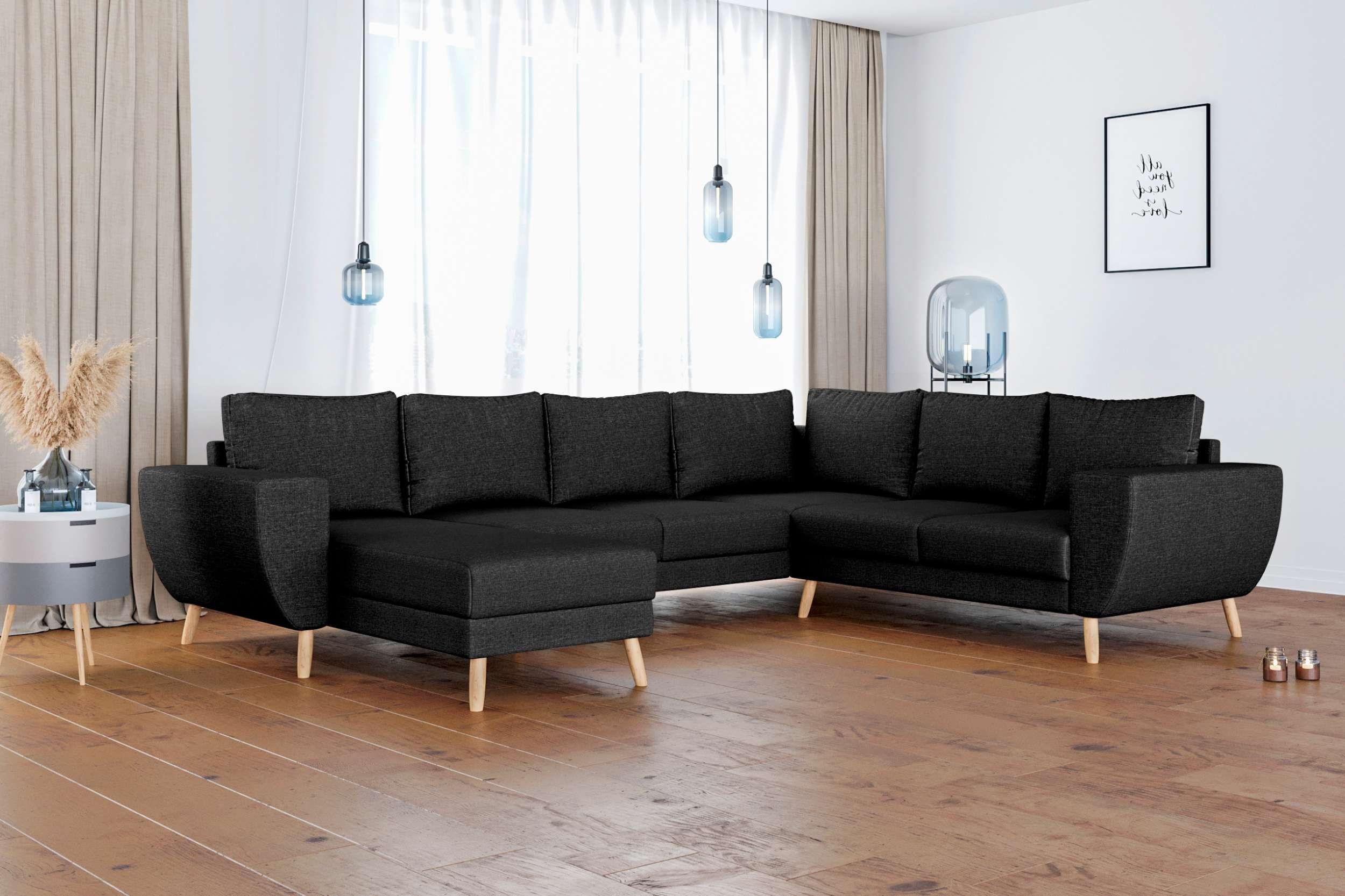 Stylefy Wohnlandschaft Apollo, Sofa, U-Form, mane links oder rechts bestellbar, frei im Raum stellbar, Modern Design, mit Wellenfederung | Wohnlandschaften