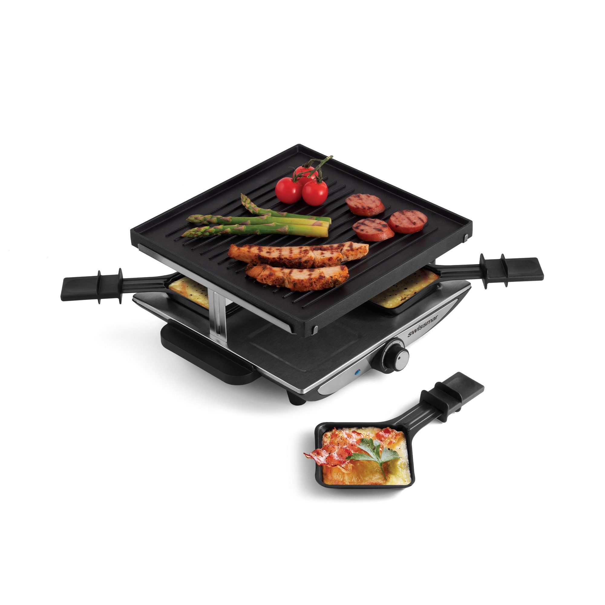 SWISSMAR Raclette Geneva, 4 Raclettepfännchen, 4 Personen Raclette Party Grill