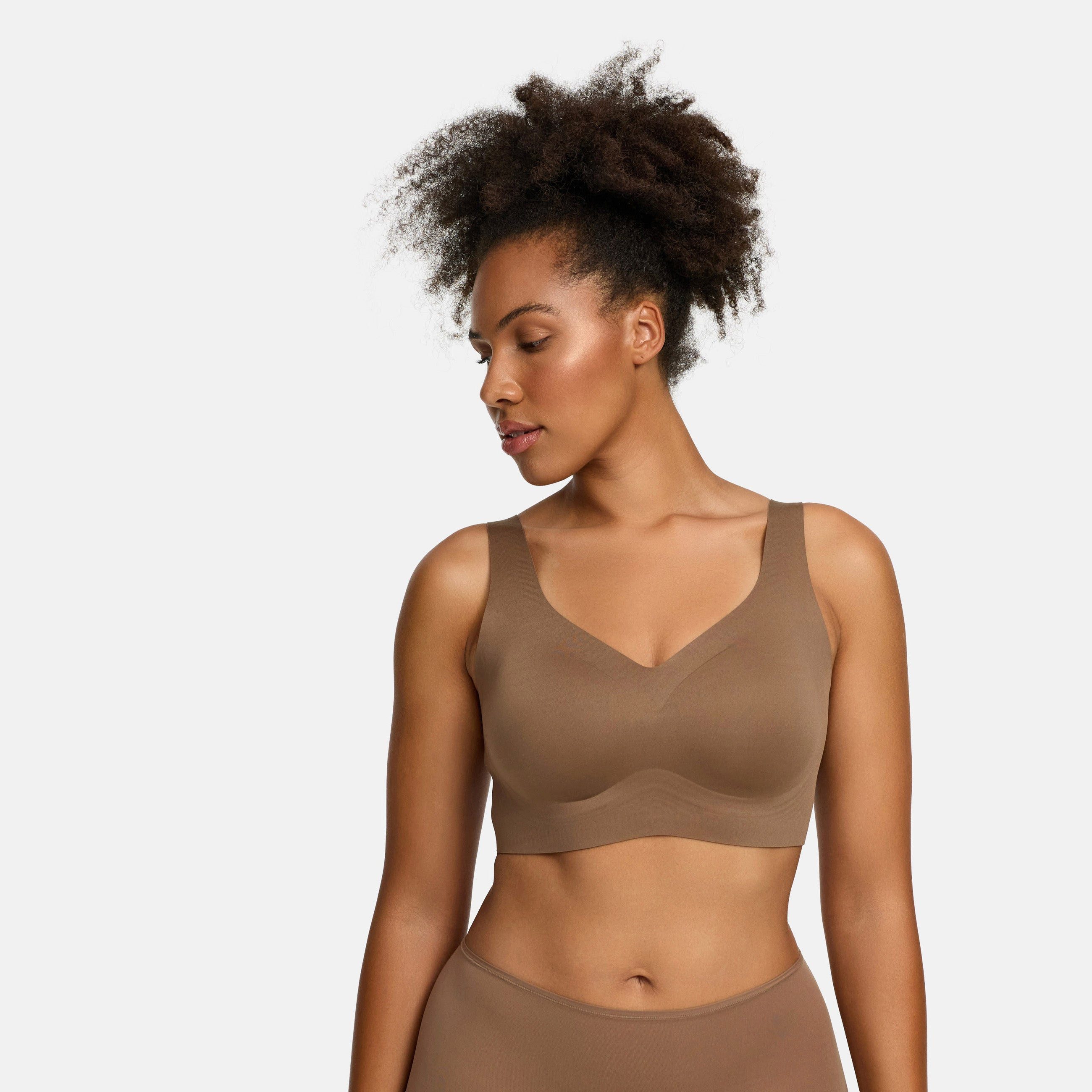 cfab (creamy fabrics) Bügelloser BH Comfort Minimizer Back Support BH-Caramel-XL (1-tlg)