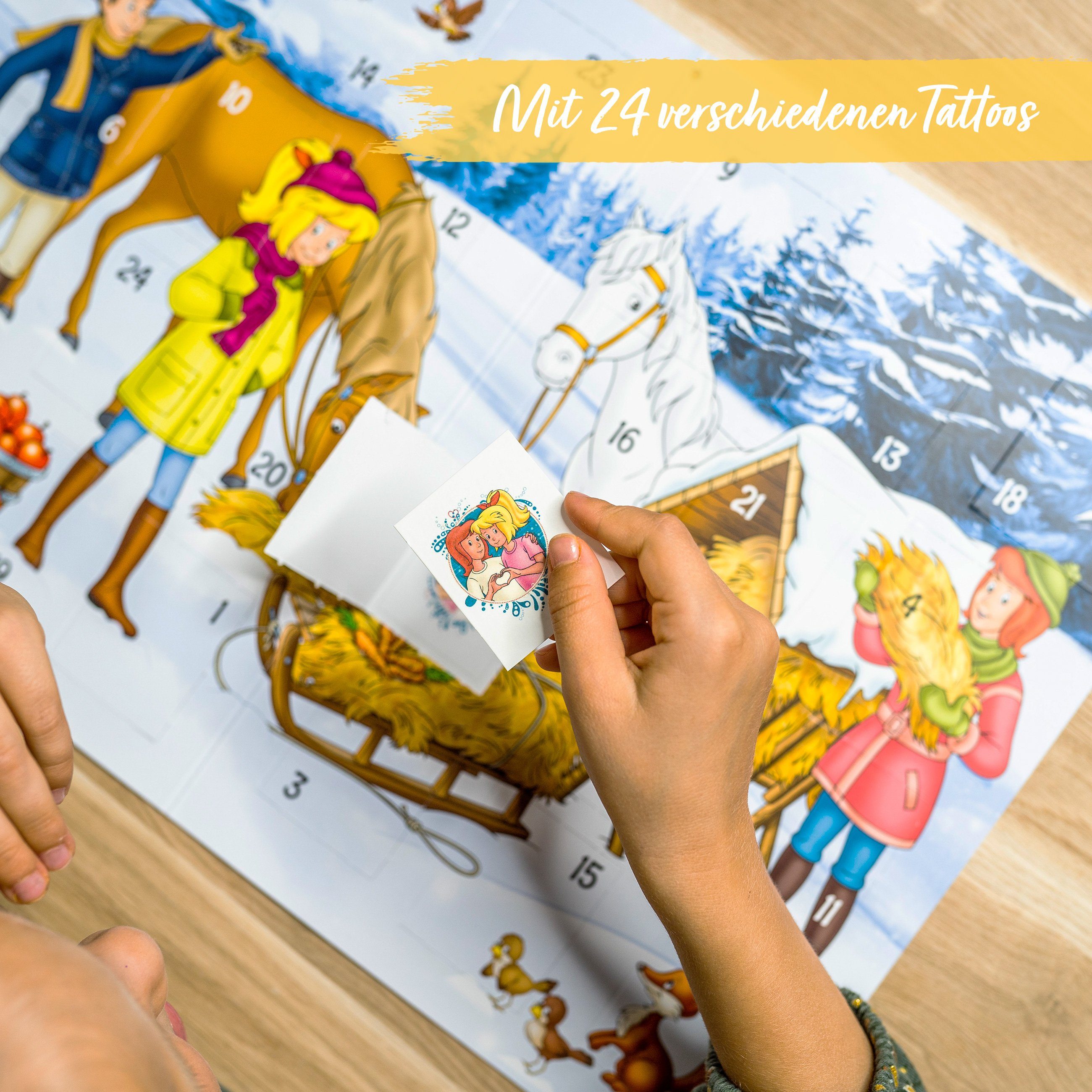 PAPIERDRACHEN Adventskalender Tattoo-Adventskalender (Adventskalender mit 24 Tattoos - kindgerechte Designs - erhältlich in vier verschiedenen Designs) – Bild 4 von 4